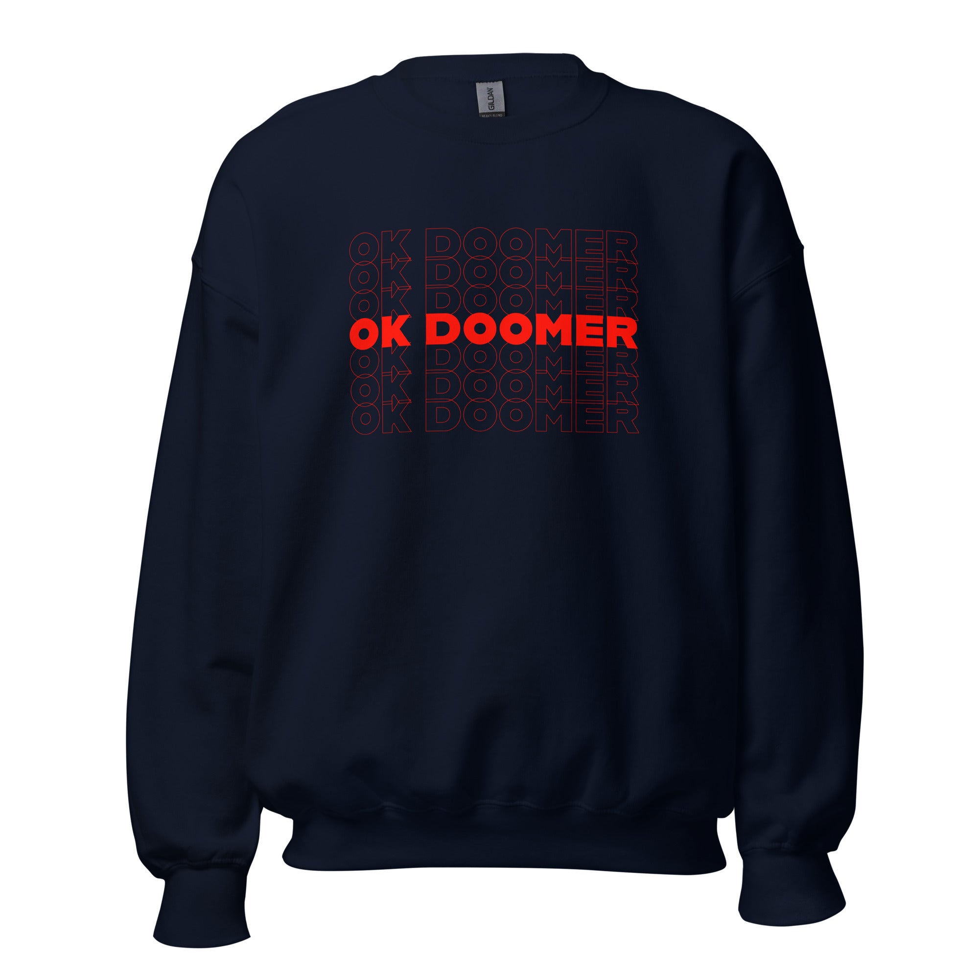 OK DOOMER - Sweatshirt - Navy - The Philosopher's Shirt