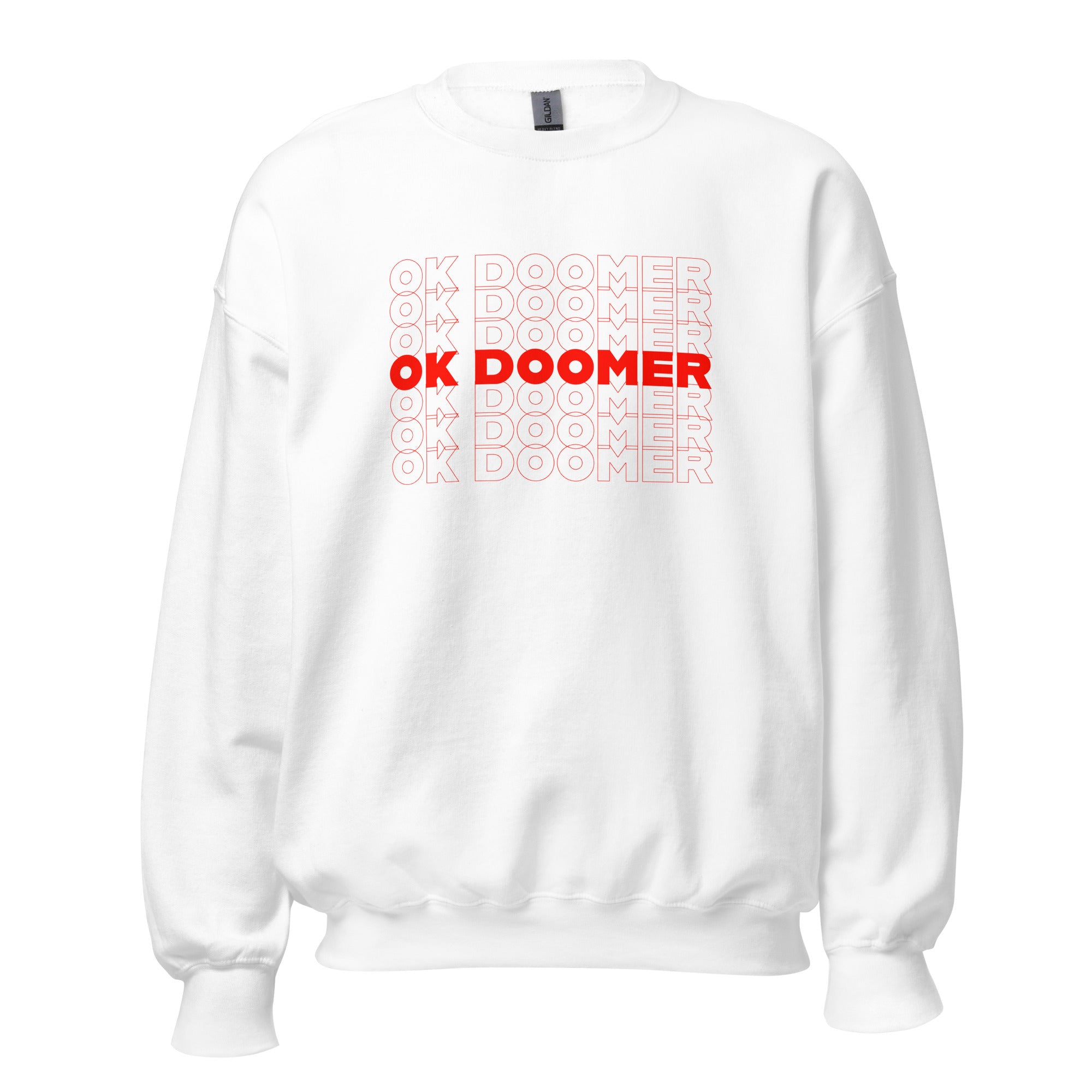 OK DOOMER - Sweatshirt - White - The Philosopher's Shirt