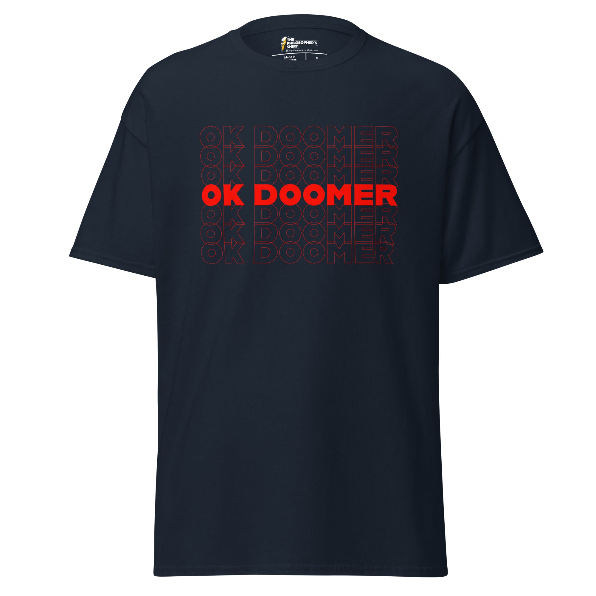 OK DOOMER - Unisex Classic T-Shirt - Navy - The Philosopher's Shirt