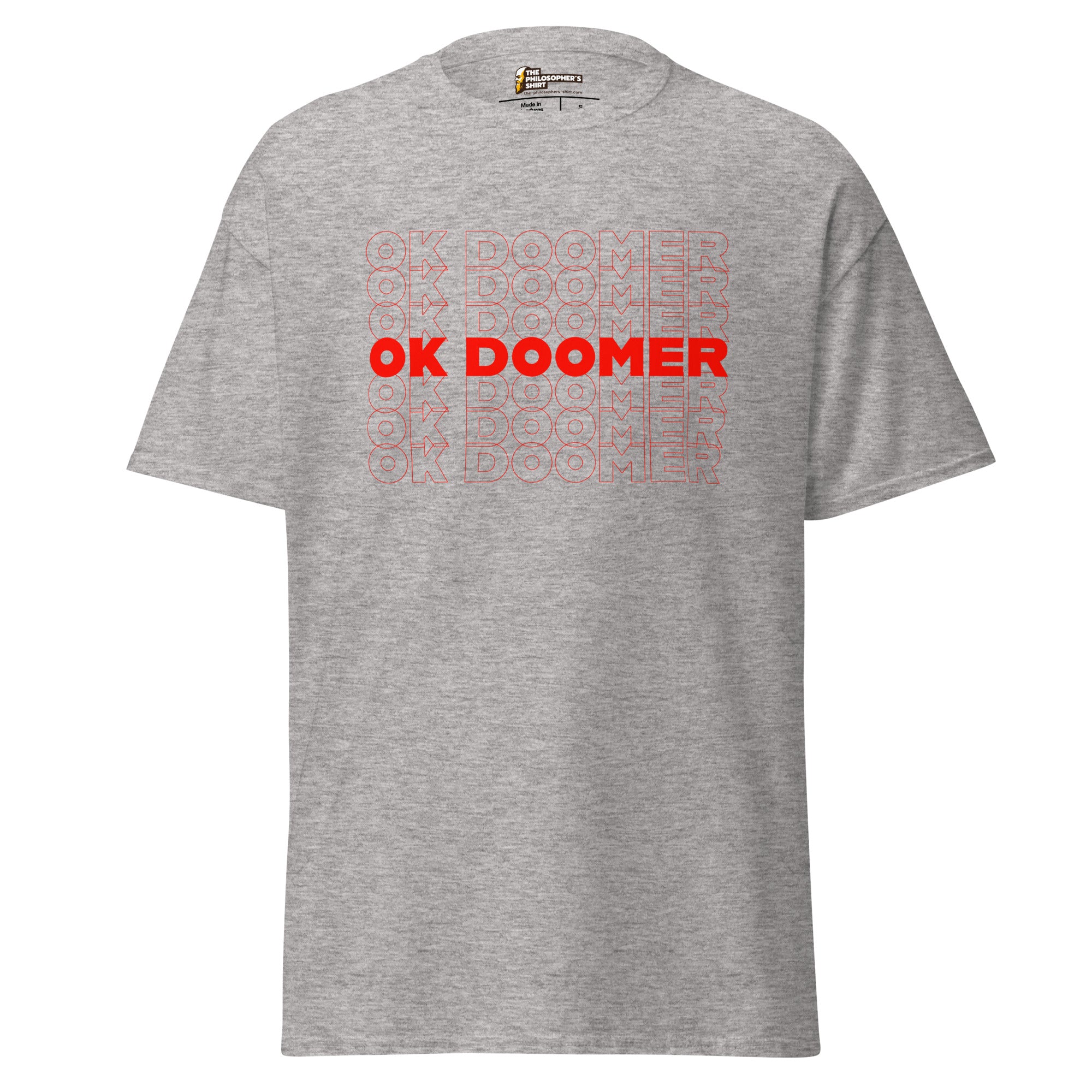 OK DOOMER - Unisex Classic T-Shirt - Sport Grey - The Philosopher's Shirt