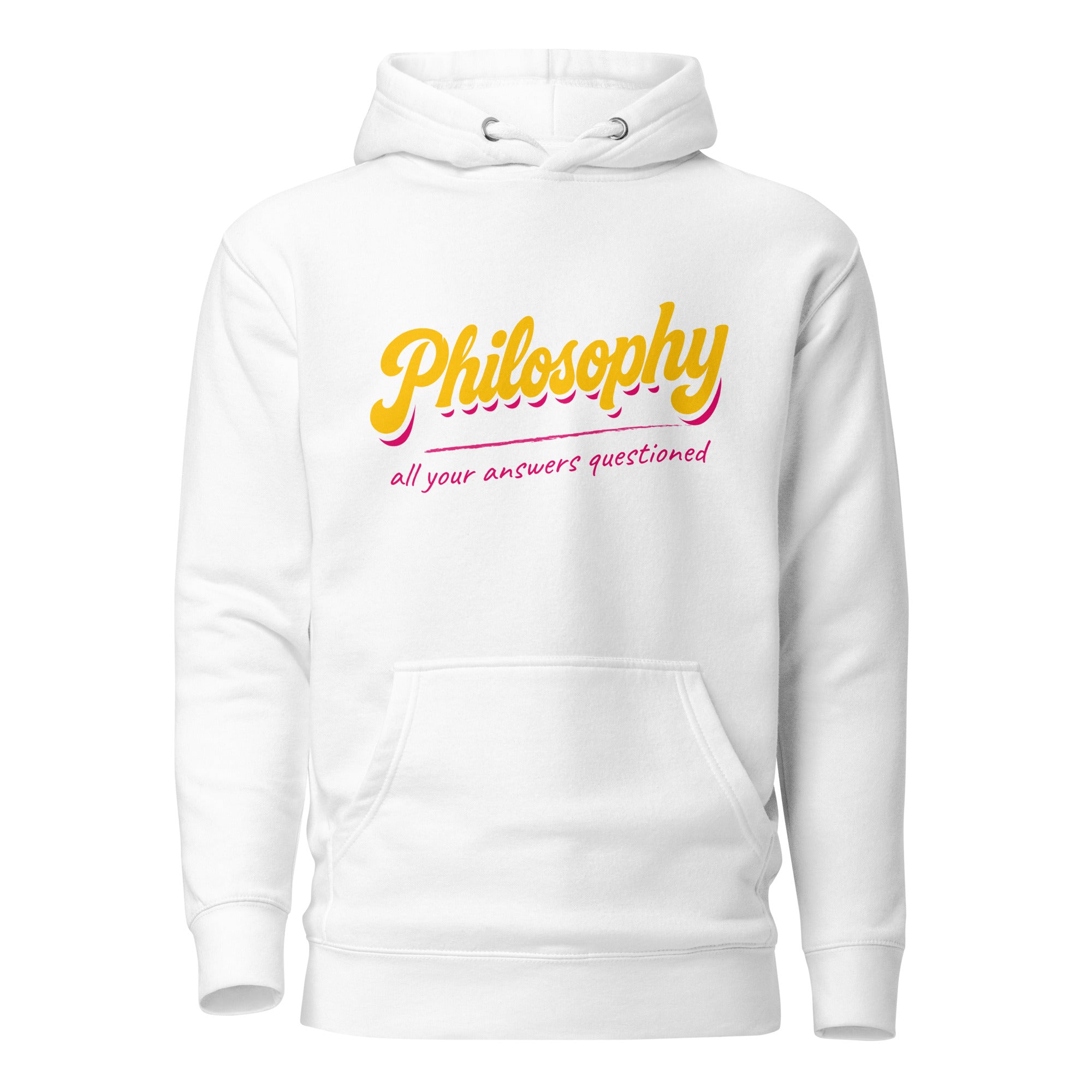Philosophy: All your answers questioned - Premium Hoodie - White - The Philosopher's Shirt