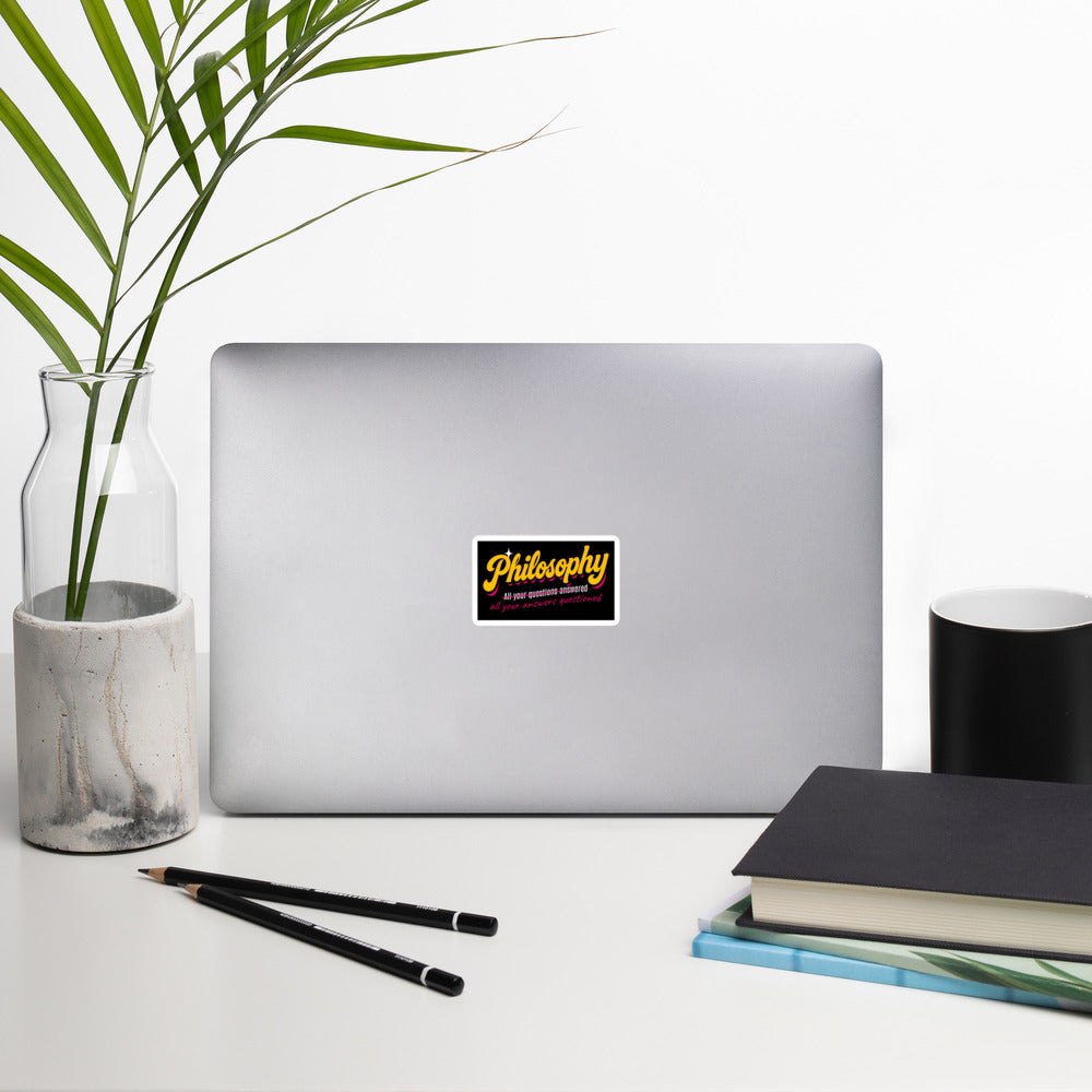 Philosophy: All your answers questioned - Sticker - The Philosopher's Shirt