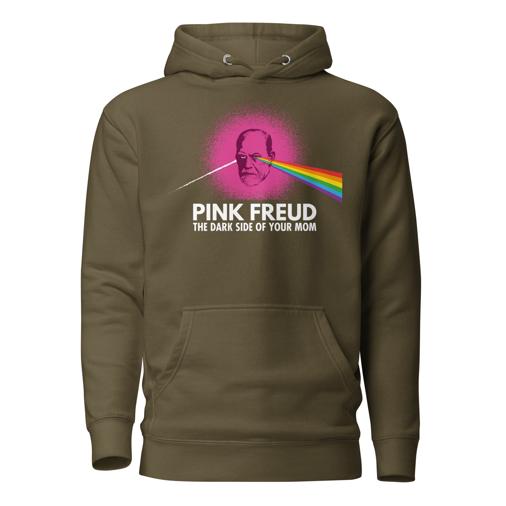 Pink Freud - The Dark Side Of Your Mom - Premium Hoodie - Military Green - The Philosopher's Shirt