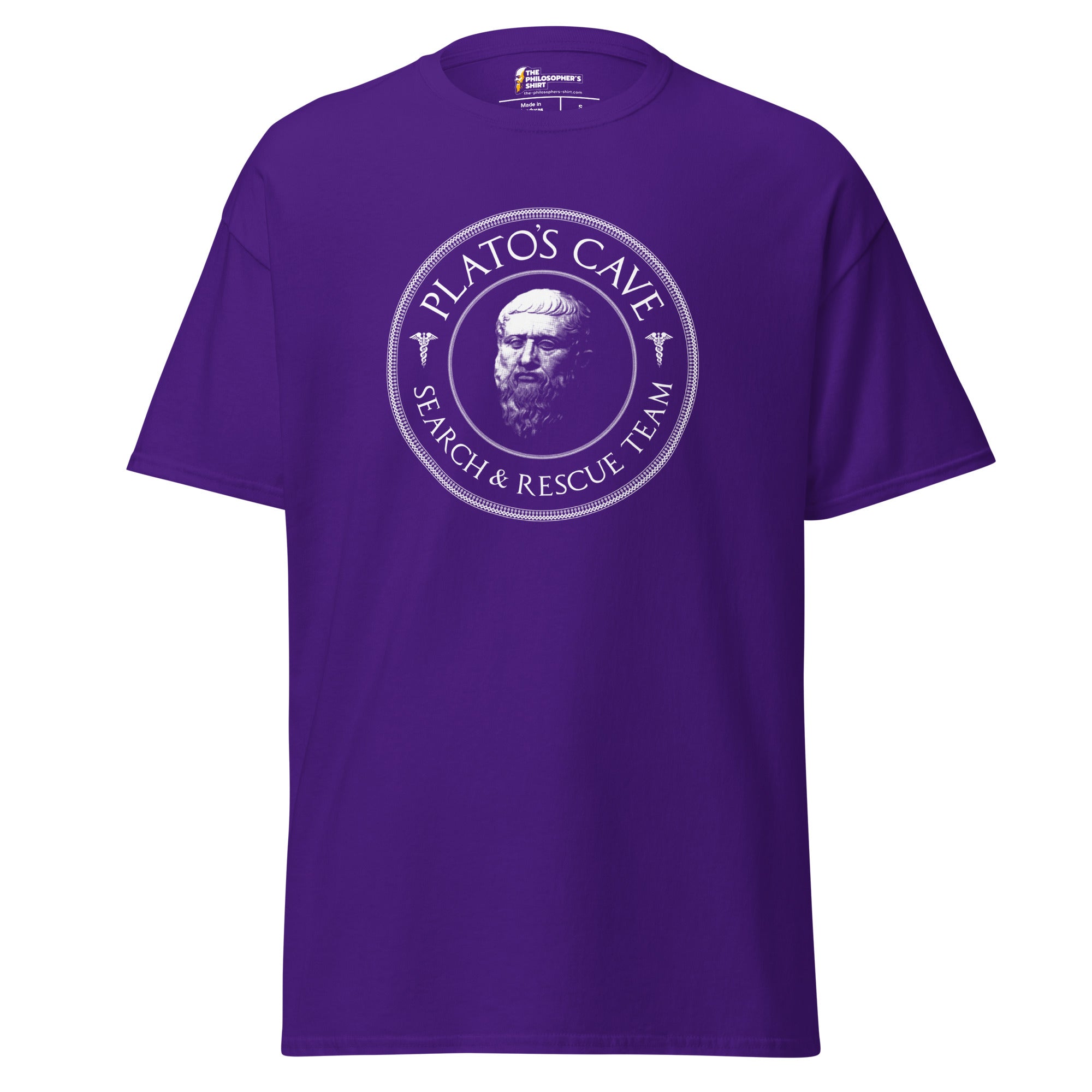 Plato's Cave Search and Rescue Team - Unisex Classic T-Shirt - Purple - The Philosopher's Shirt