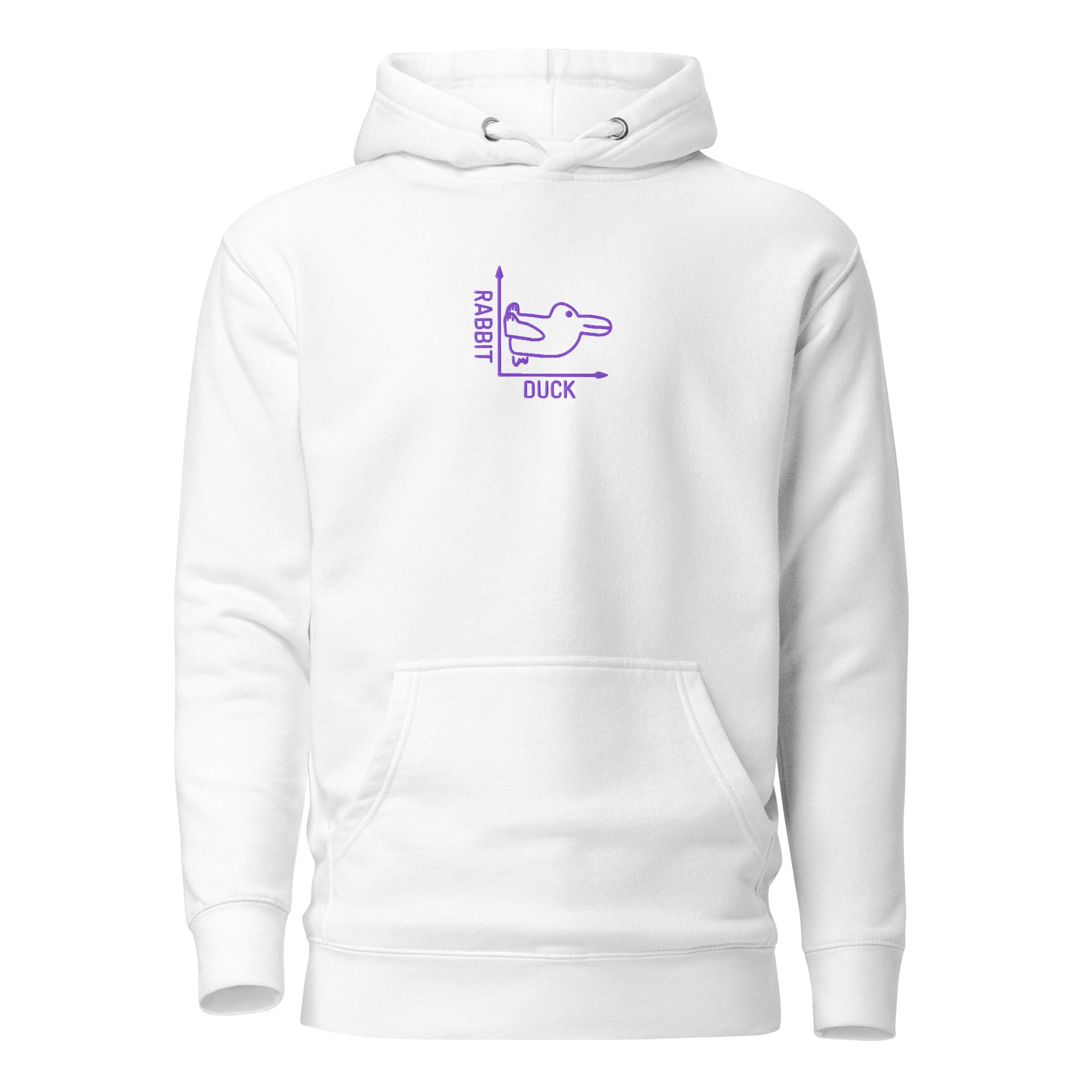 Rabbit-Duck - Felpa con cappuccio ricamata - White - The Philosopher's Shirt