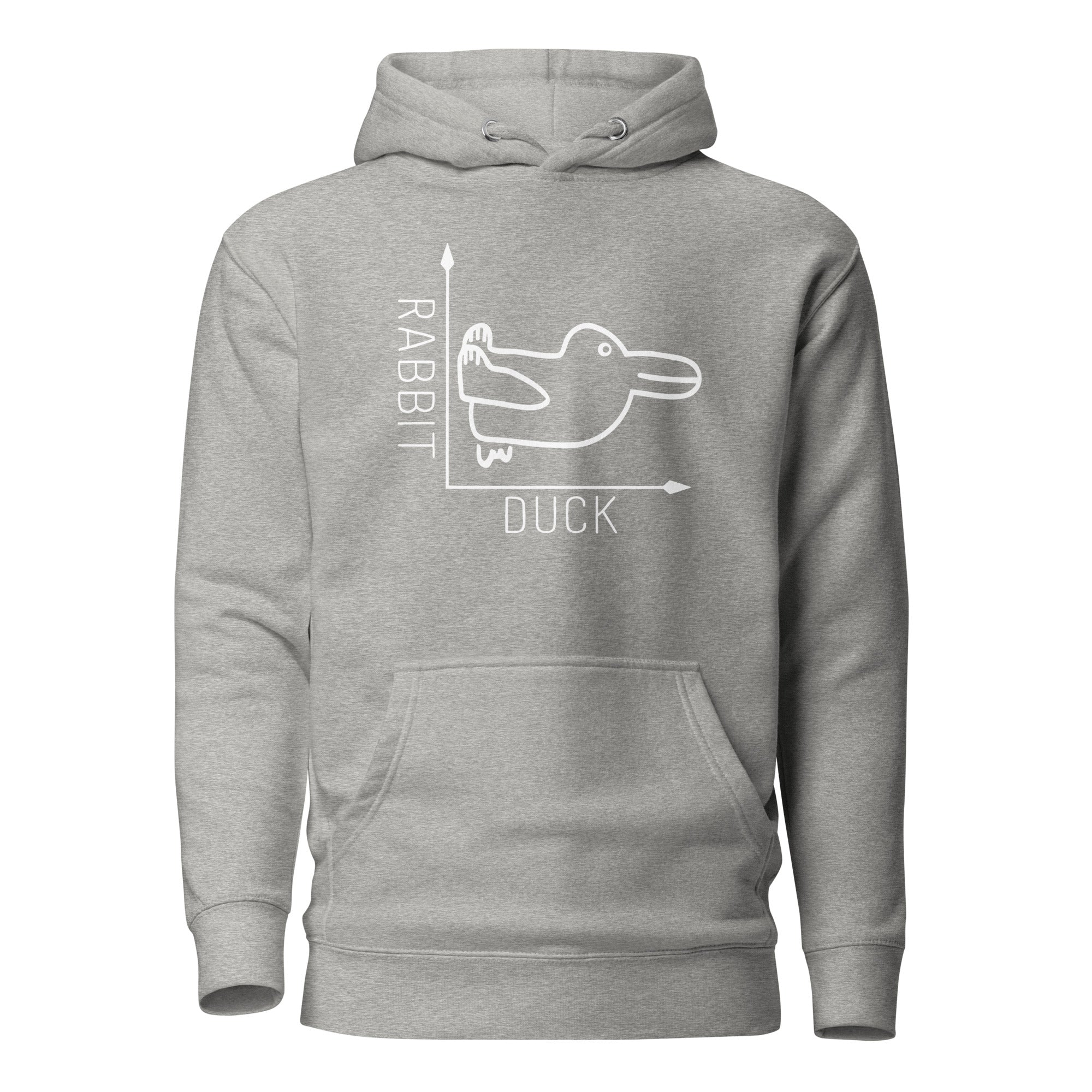 Rabbit-Duck Illusion - Duck Edition - Premium Hoodie - Carbon Grey - The Philosopher's Shirt