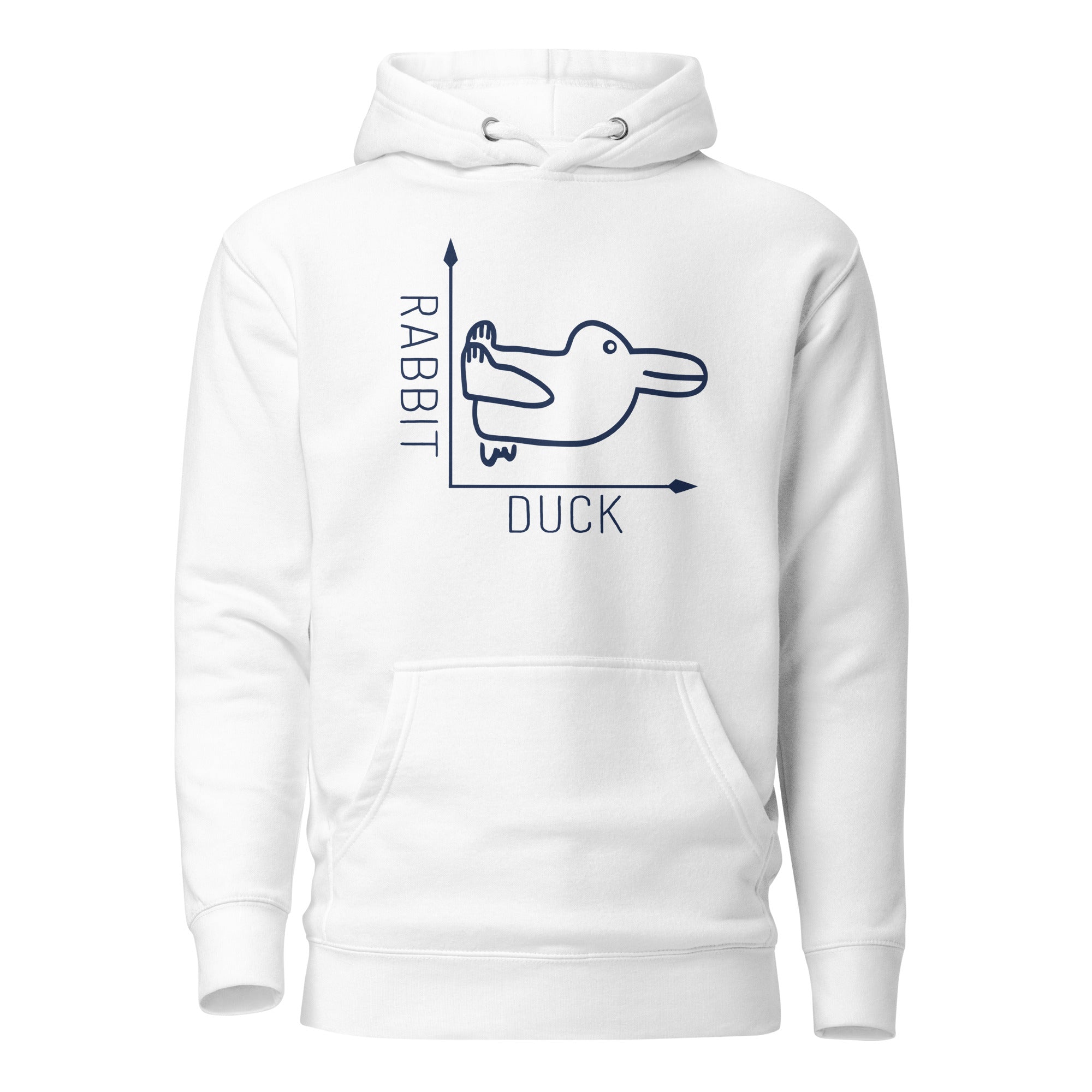 Rabbit-Duck Illusion - Duck Edition - Premium Hoodie - White - The Philosopher's Shirt
