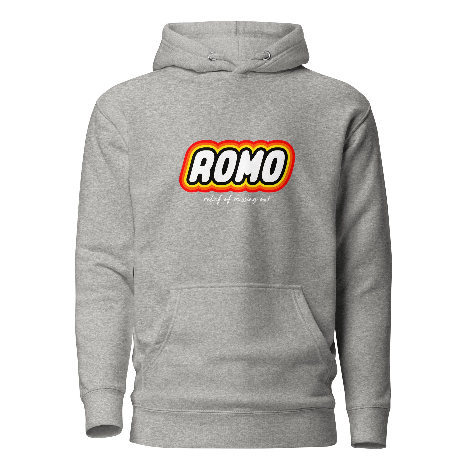 ROMO: Relief of missing out - Premium Hoodie - Carbon Grey - The Philosopher's Shirt