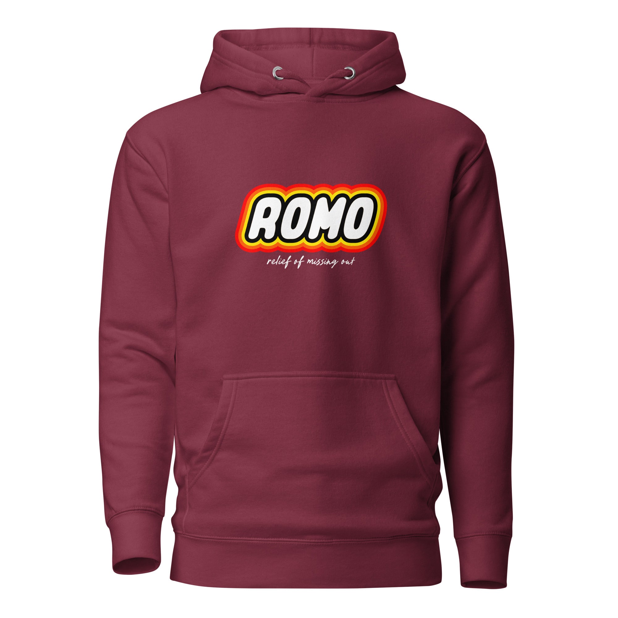 ROMO: Relief of missing out - Premium Hoodie - Maroon - The Philosopher's Shirt