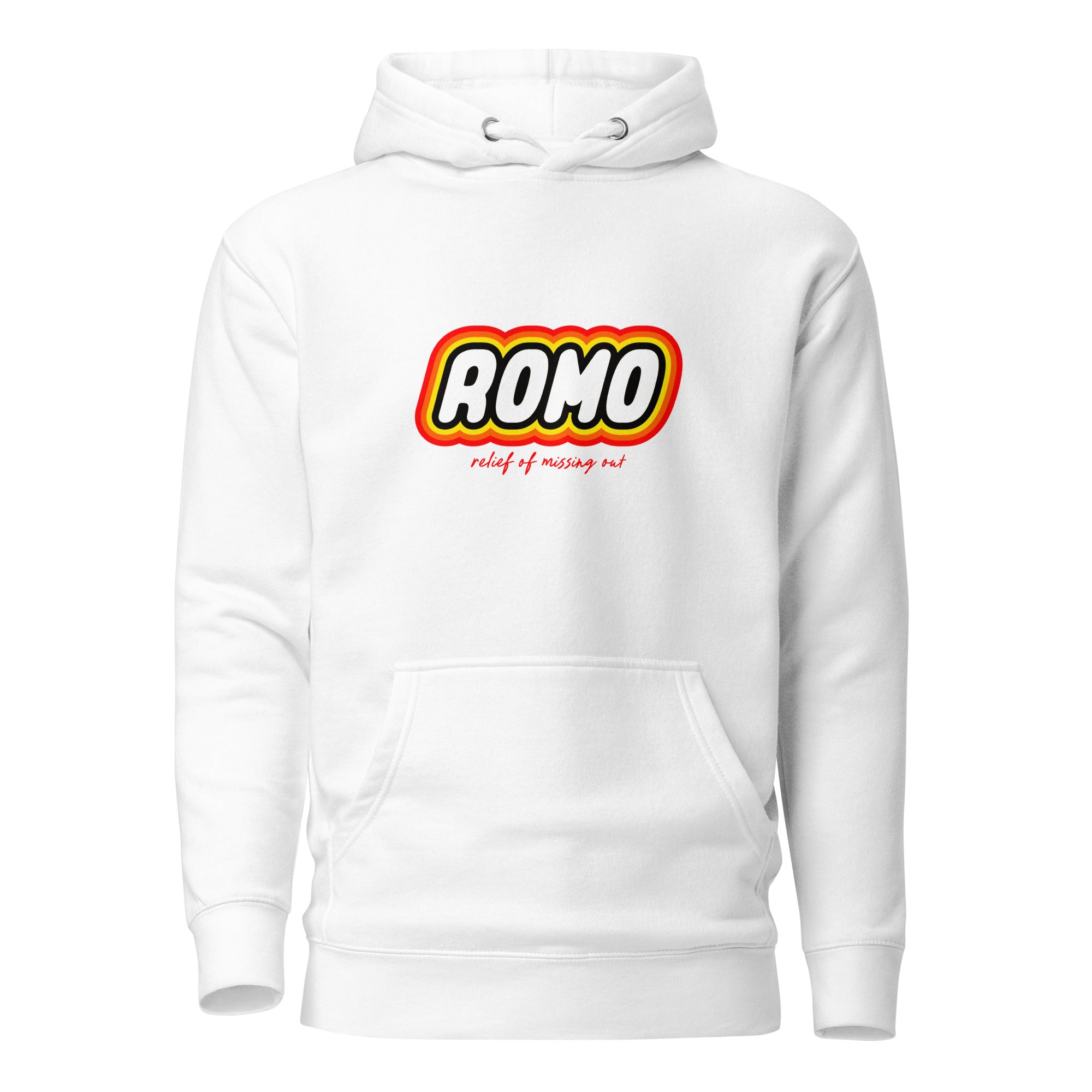 ROMO: Relief of missing out - Premium Hoodie - White - The Philosopher's Shirt