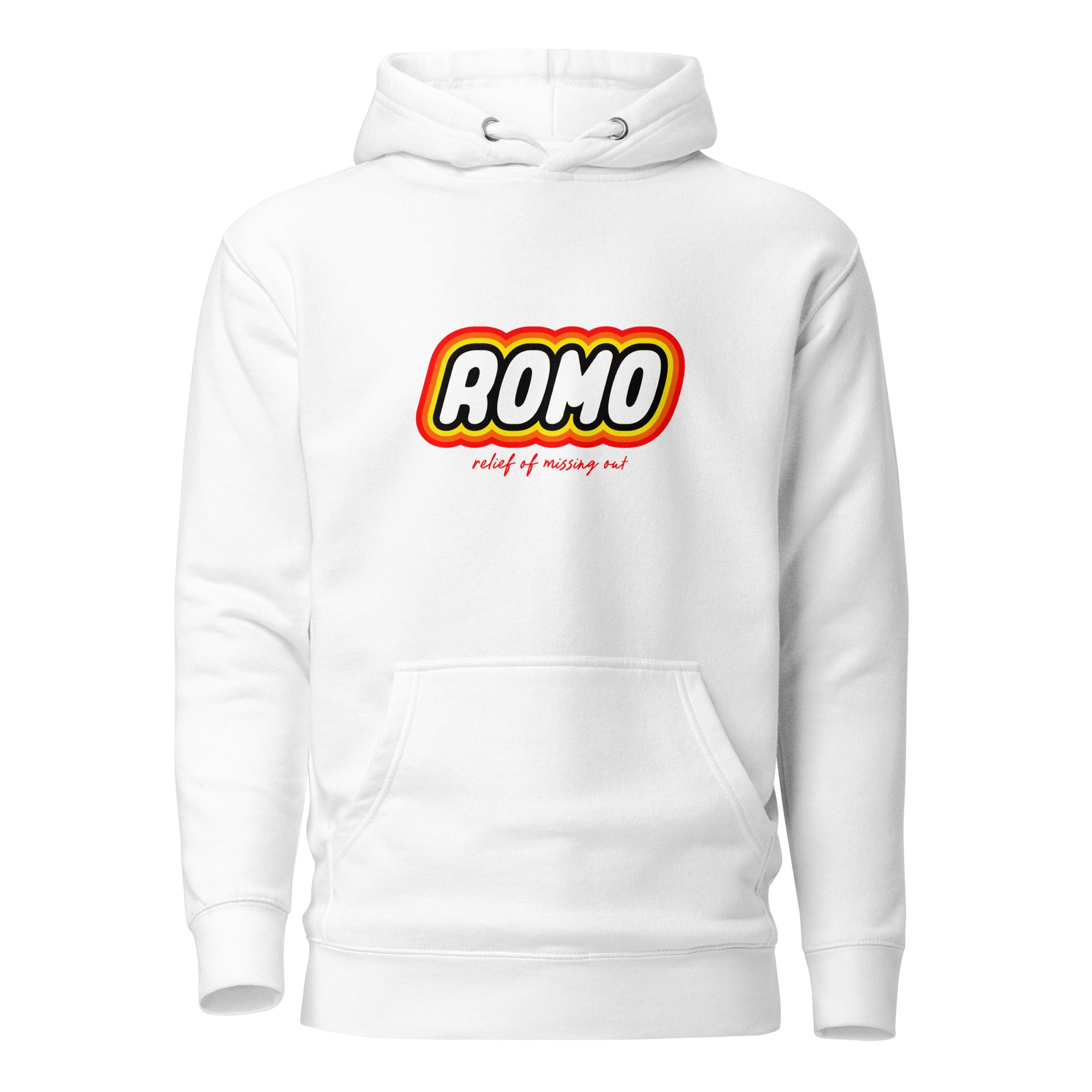 ROMO: Relief of missing out - Premium Hoodie - White - The Philosopher's Shirt