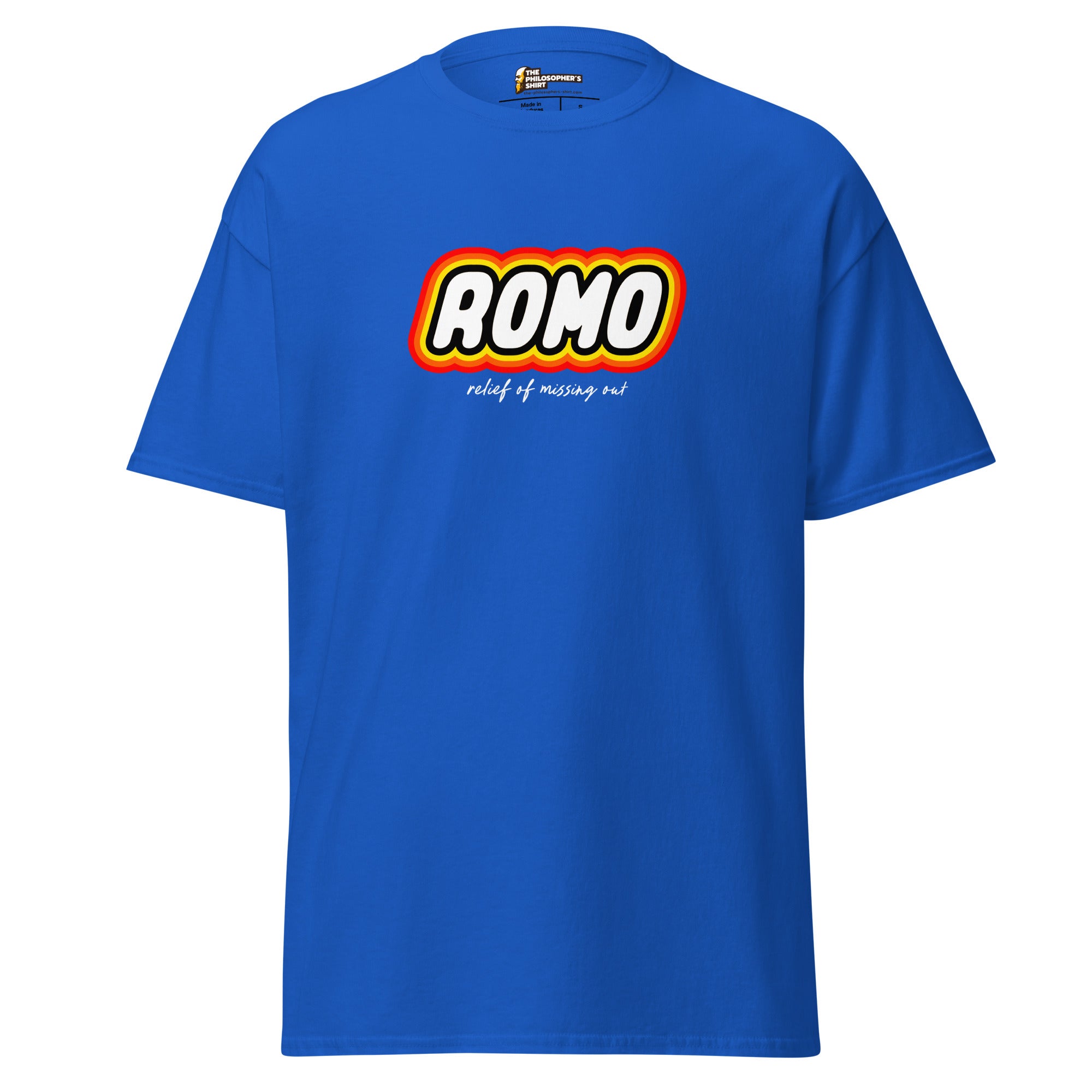 ROMO: Relief of missing out - Unisex Classic T-Shirt - Royal - The Philosopher's Shirt