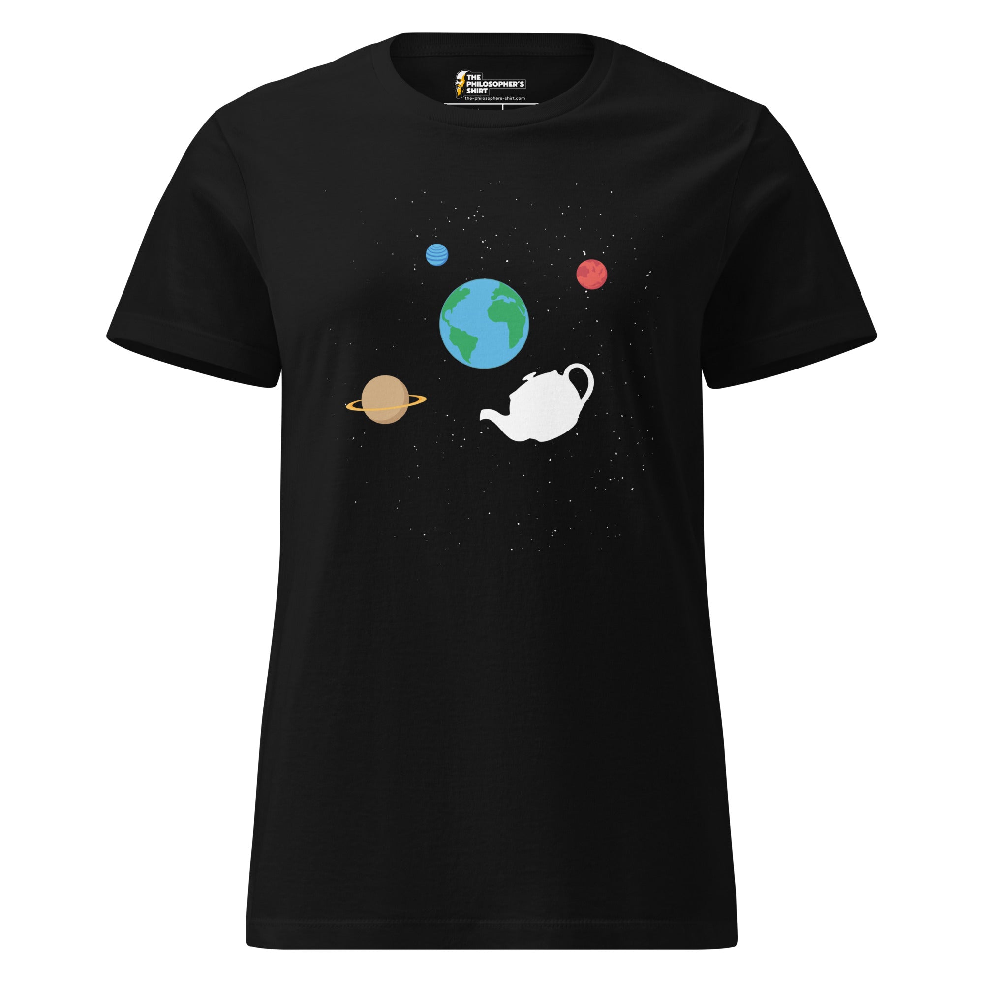 Russell's Teapot Floating in Space - Women’s T-shirt - The Philosopher's Shirt