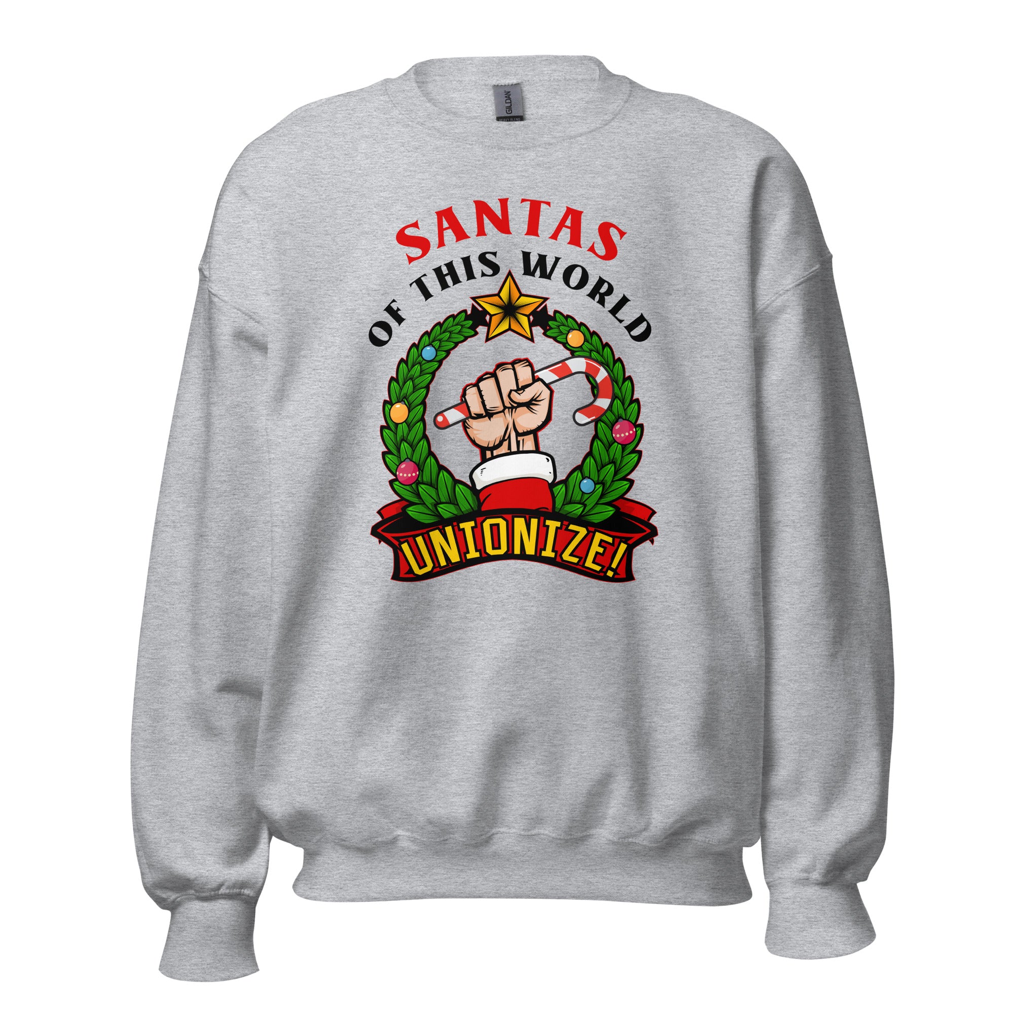 Santas of this world, Unionize! - Sweatshirt - Sport Grey - The Philosopher's Shirt