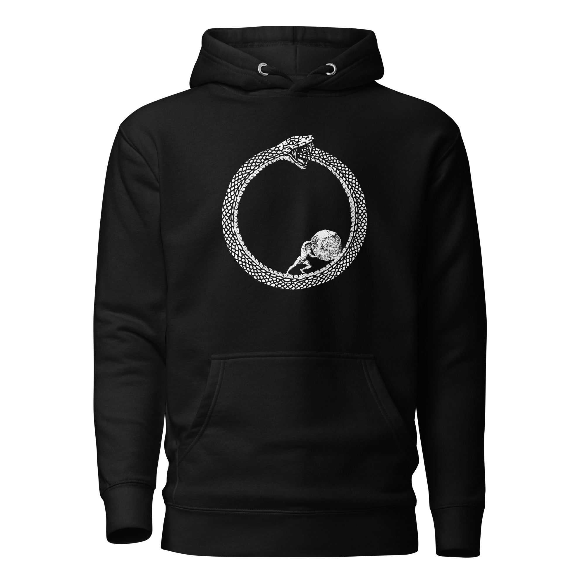 Sisyphus in Ouroboros - Premium Hoodie - Black - The Philosopher's Shirt