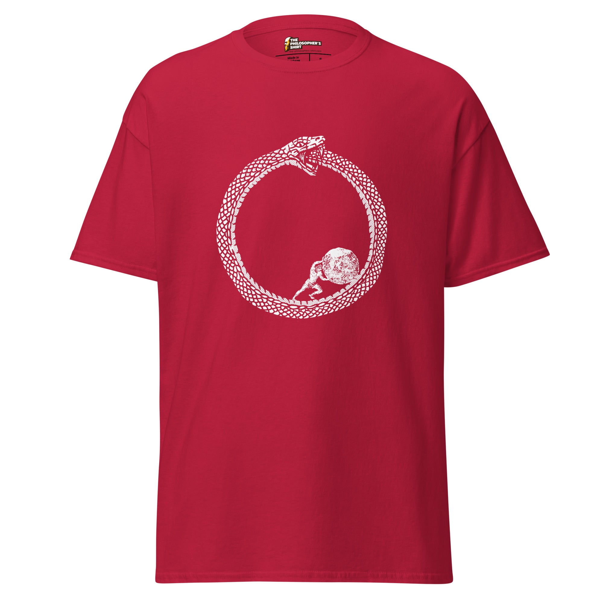 Sisyphus in Ouroboros - Unisex Classic T-Shirt - Cardinal - The Philosopher's Shirt