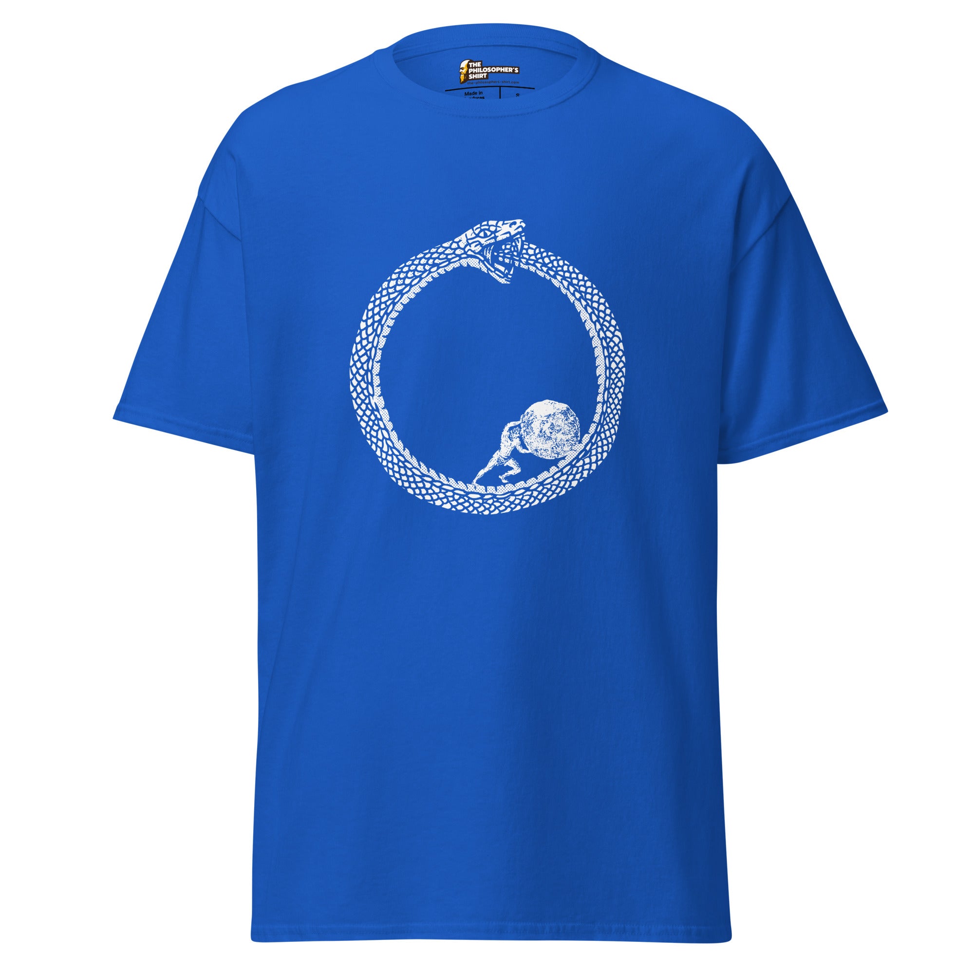 Sisyphus in Ouroboros - Unisex Classic T-Shirt - Royal - The Philosopher's Shirt
