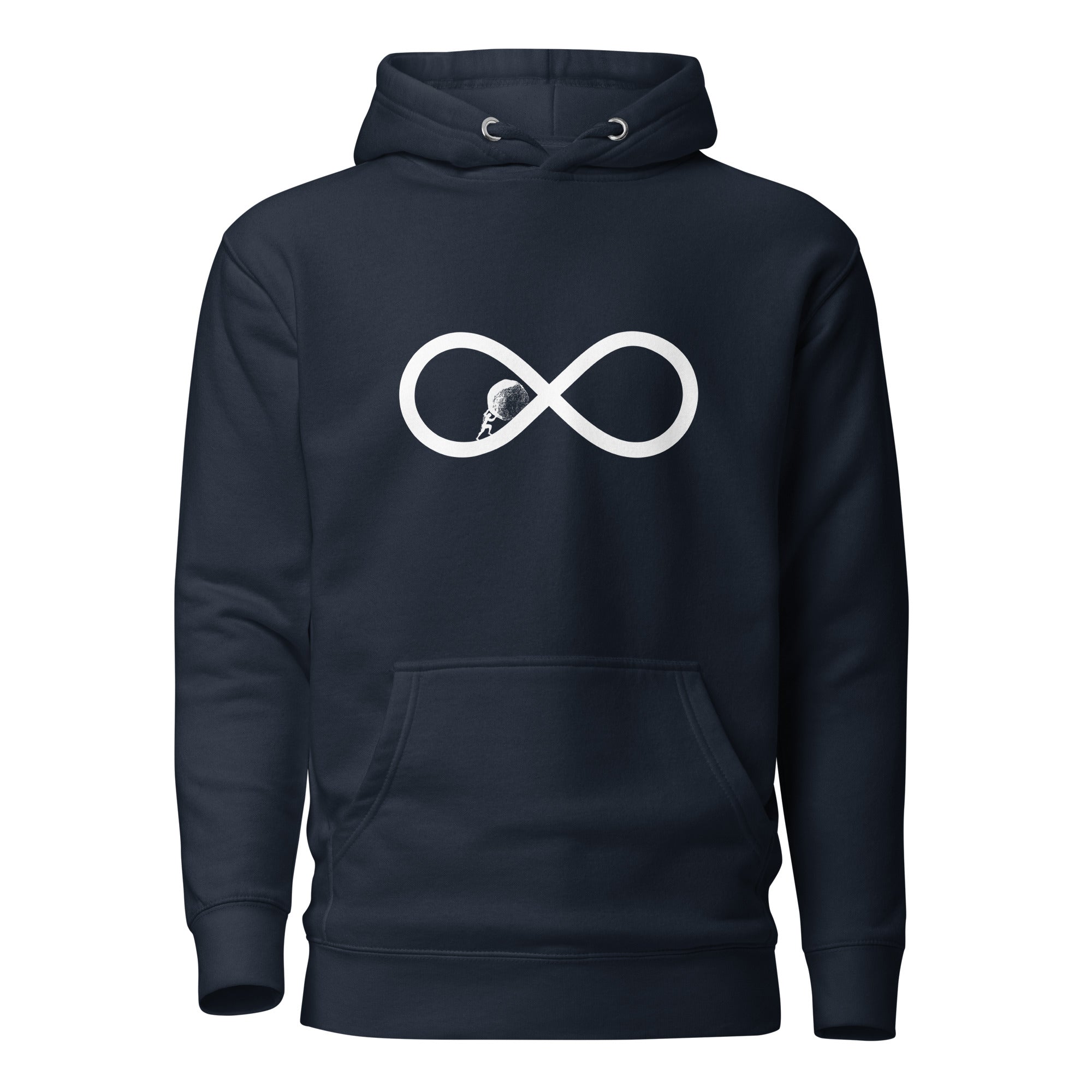 Sisyphus To Infinity - Premium Hoodie - Navy Blazer - The Philosopher's Shirt