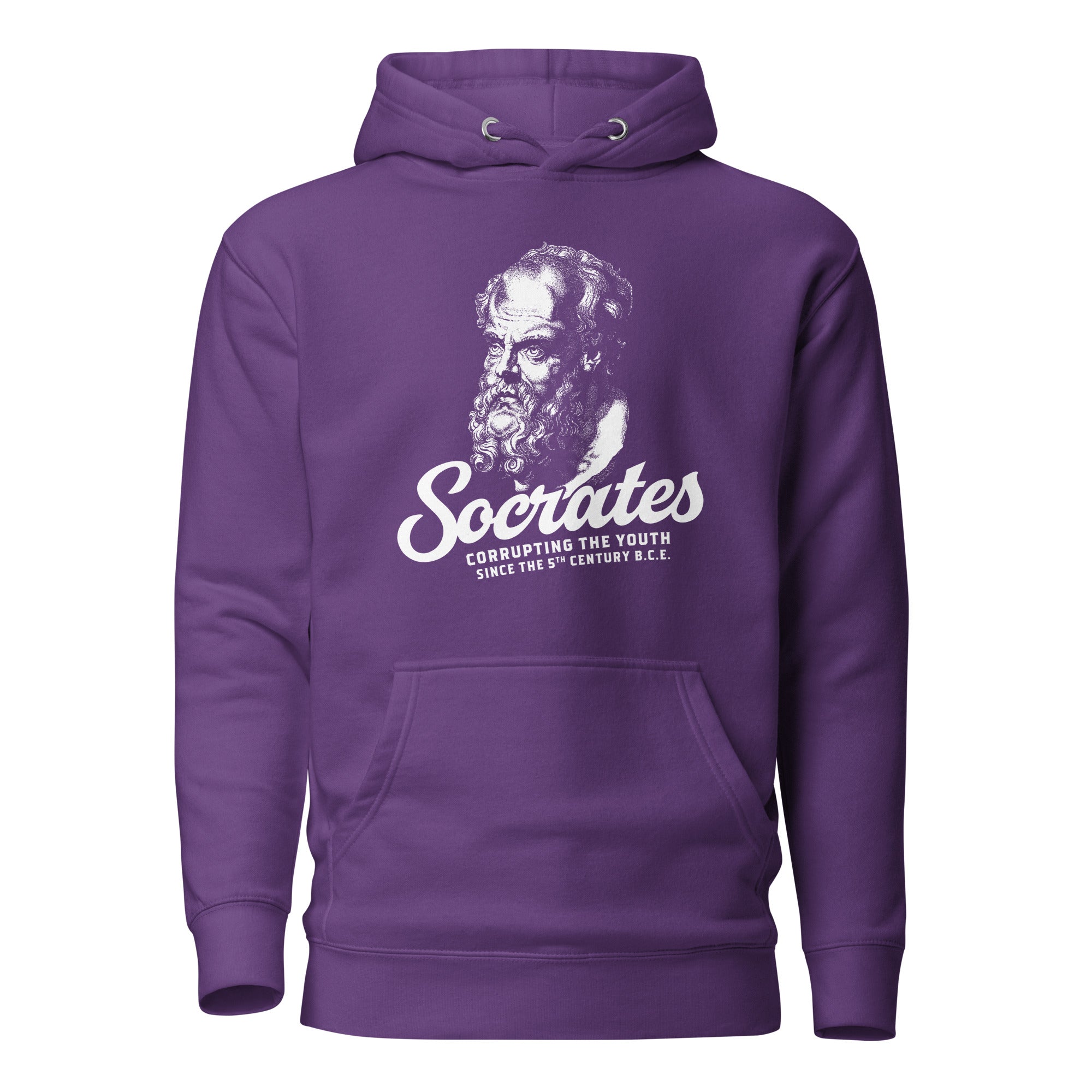 Socrates - Corrupting the youth - Premium Hoodie - Purple - The Philosopher's Shirt
