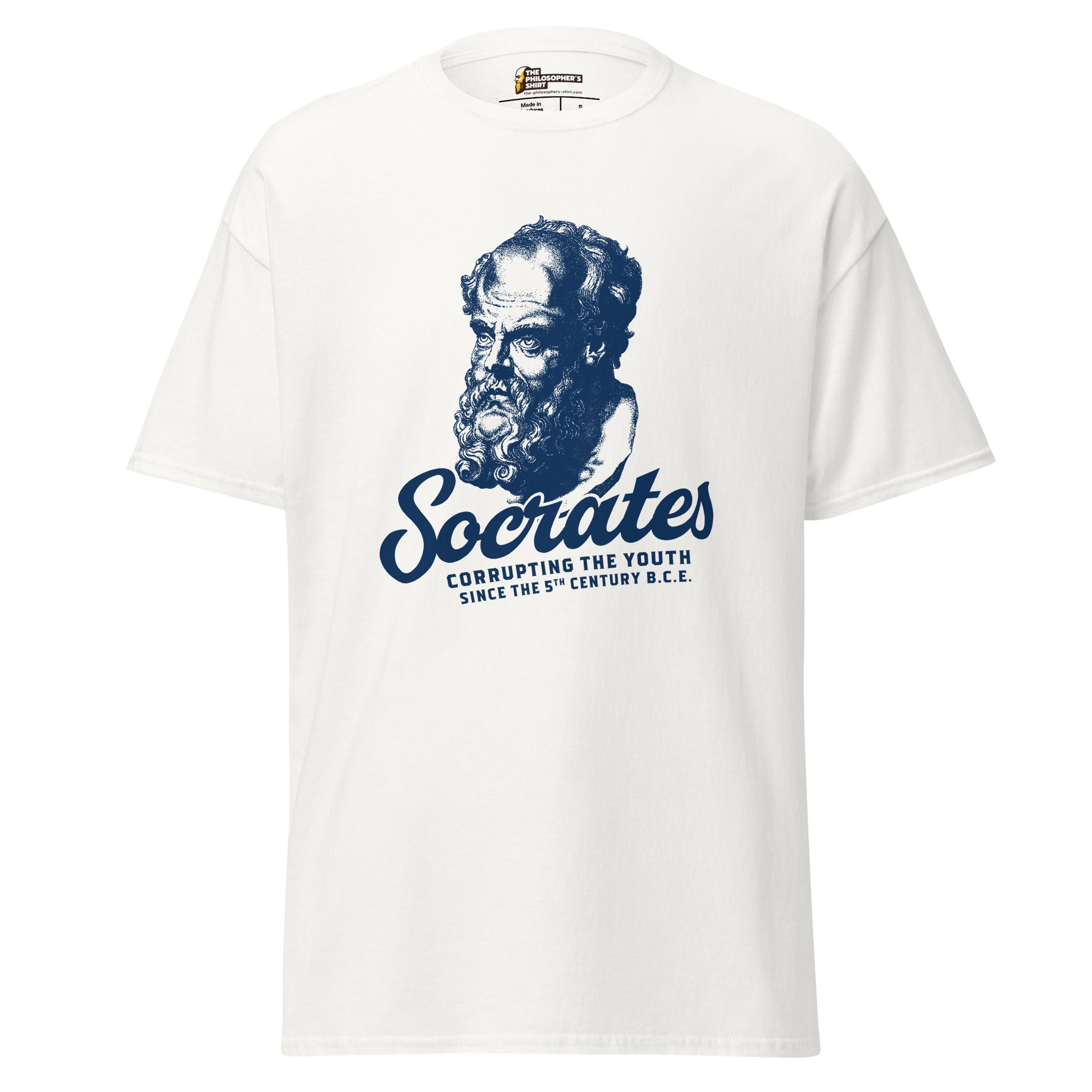 Socrates - Corrupting the youth - Unisex Classic T-Shirt - White - The Philosopher's Shirt