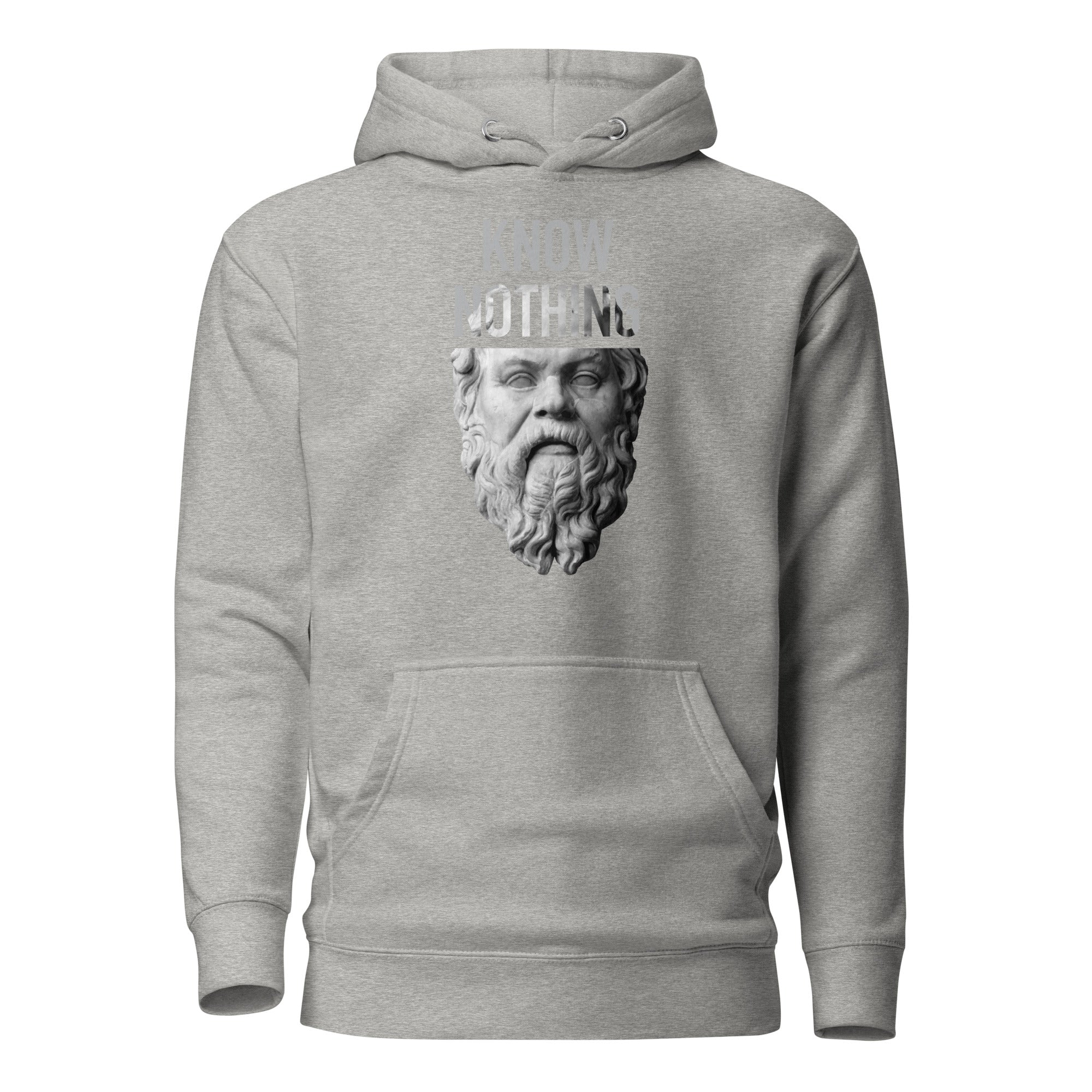 Socrates - Know Nothing - Premium Hoodie - Carbon Grey - The Philosopher's Shirt