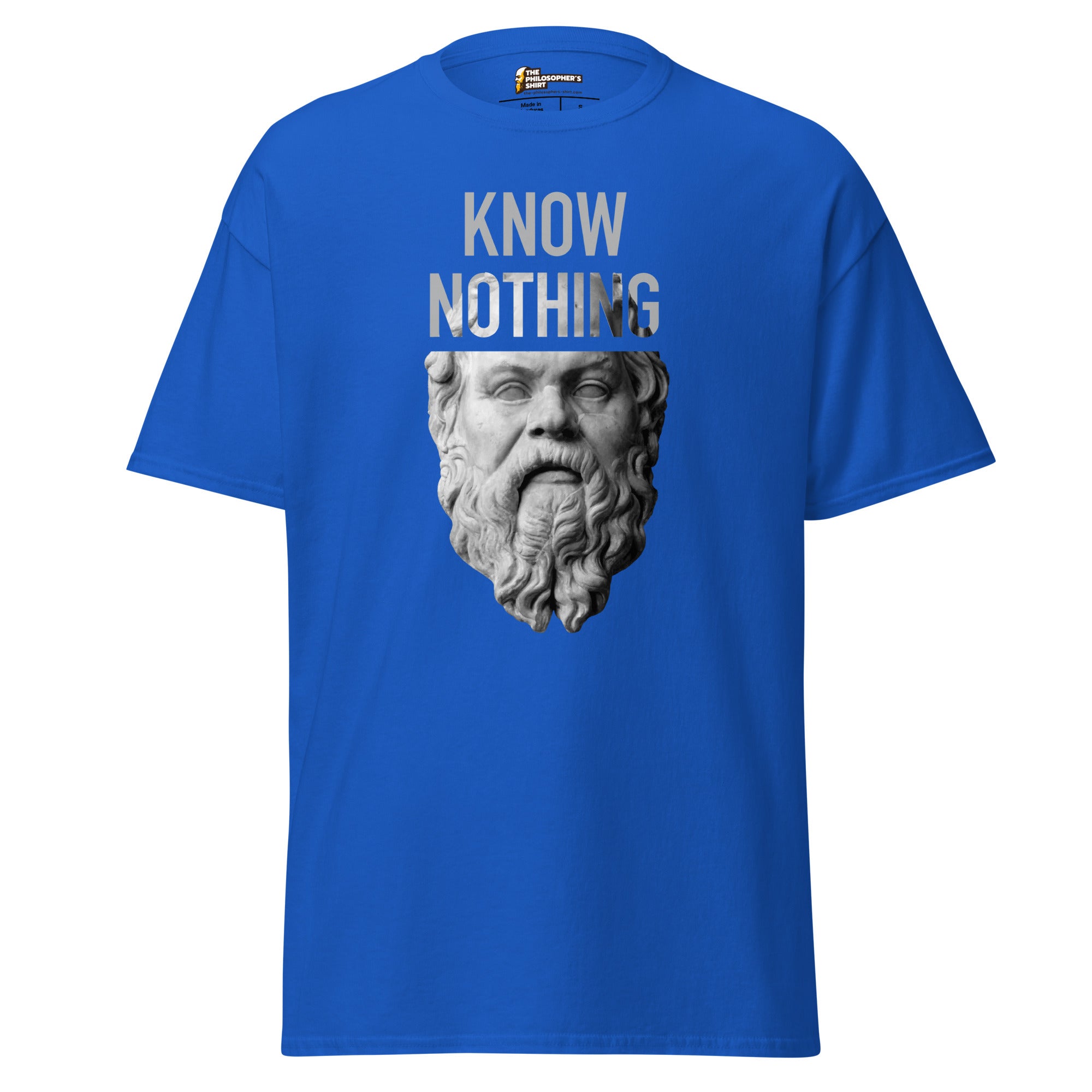 Socrates - Know Nothing - Unisex Classic T-Shirt - Royal - The Philosopher's Shirt