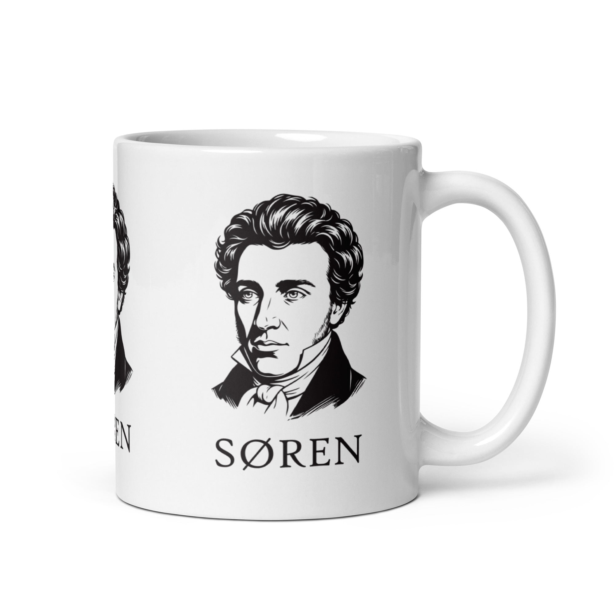Soeren Kierkegaard Portrait - Mug - The Philosopher's Shirt