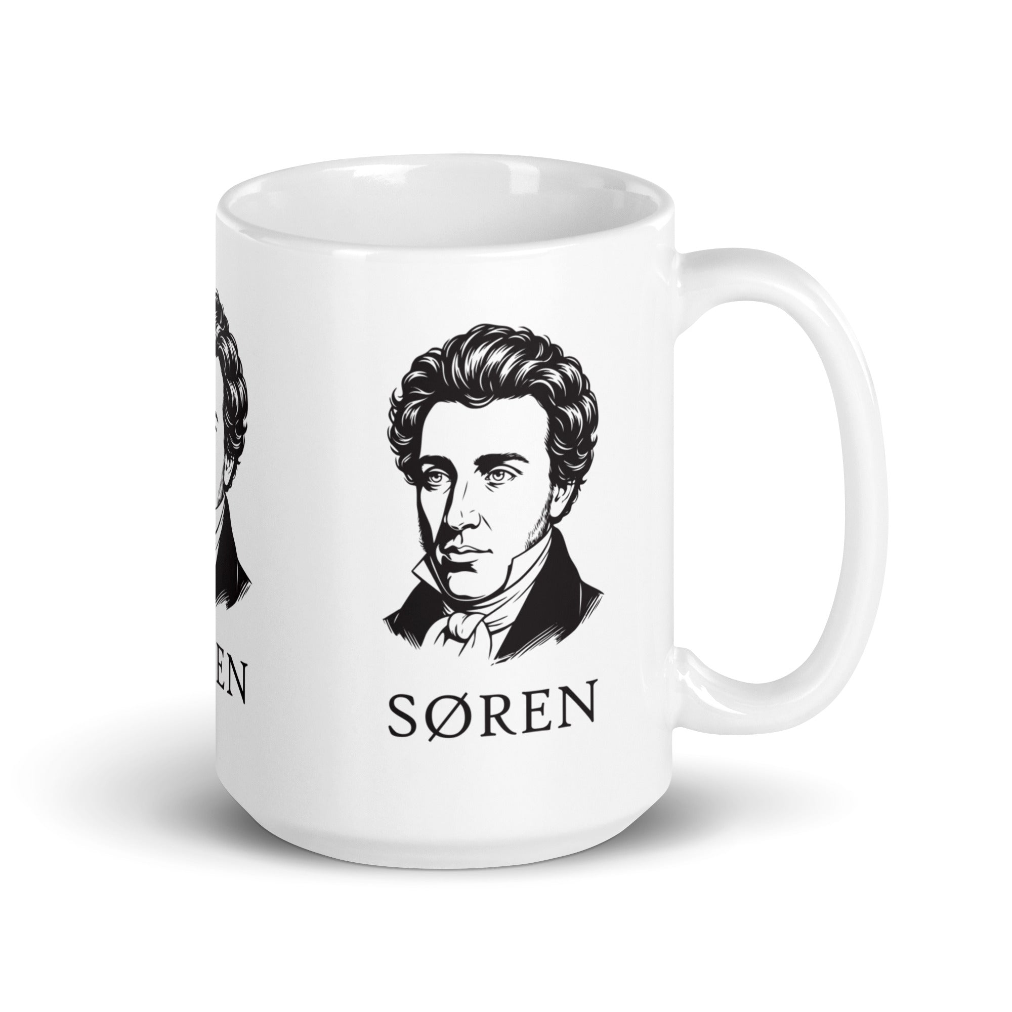 Soeren Kierkegaard Portrait - Mug - The Philosopher's Shirt