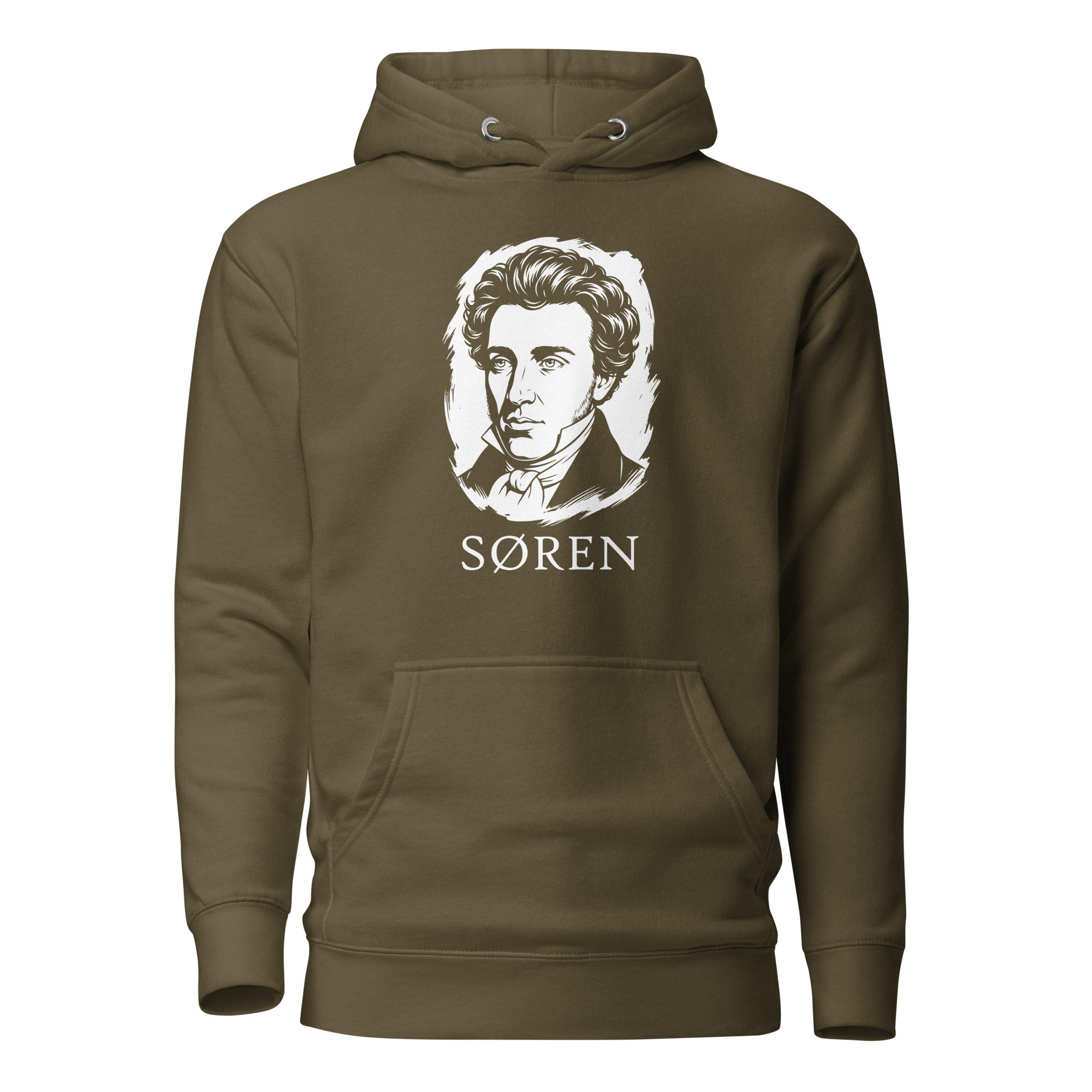 Soeren Kierkegaard Portrait - Premium Hoodie - The Philosopher's Shirt