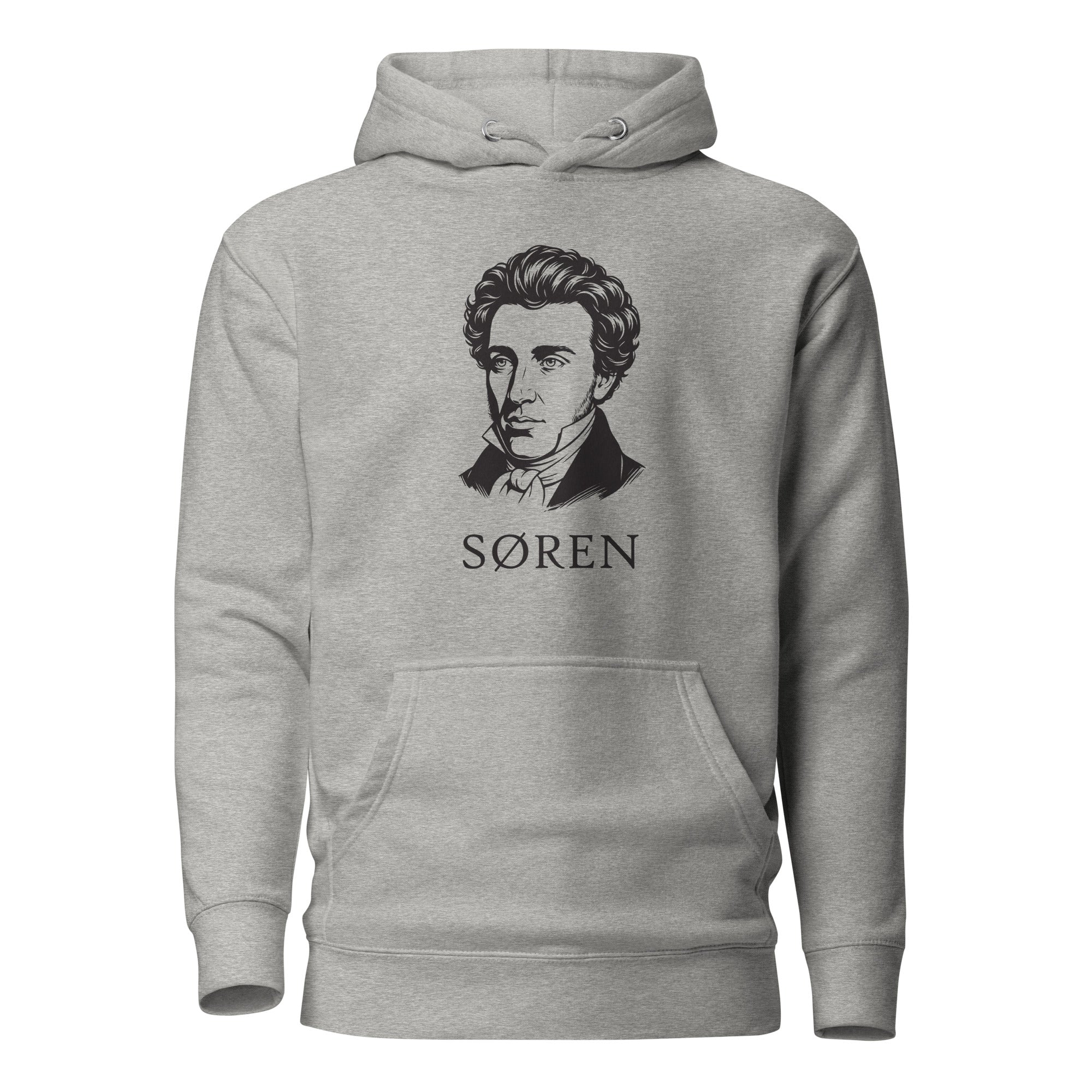 Soeren Kierkegaard Portrait - Premium Hoodie - The Philosopher's Shirt