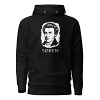 Soeren Kierkegaard Portrait - Premium Hoodie - Black / S