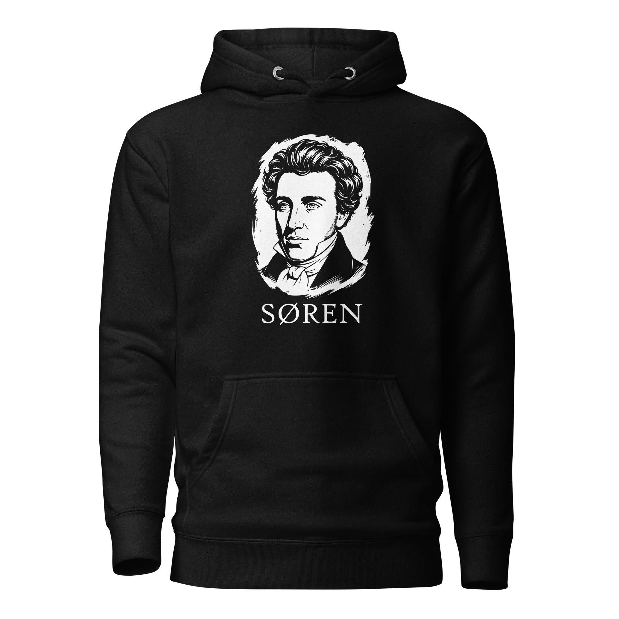 Soeren Kierkegaard Portrait - Premium Hoodie - The Philosopher's Shirt