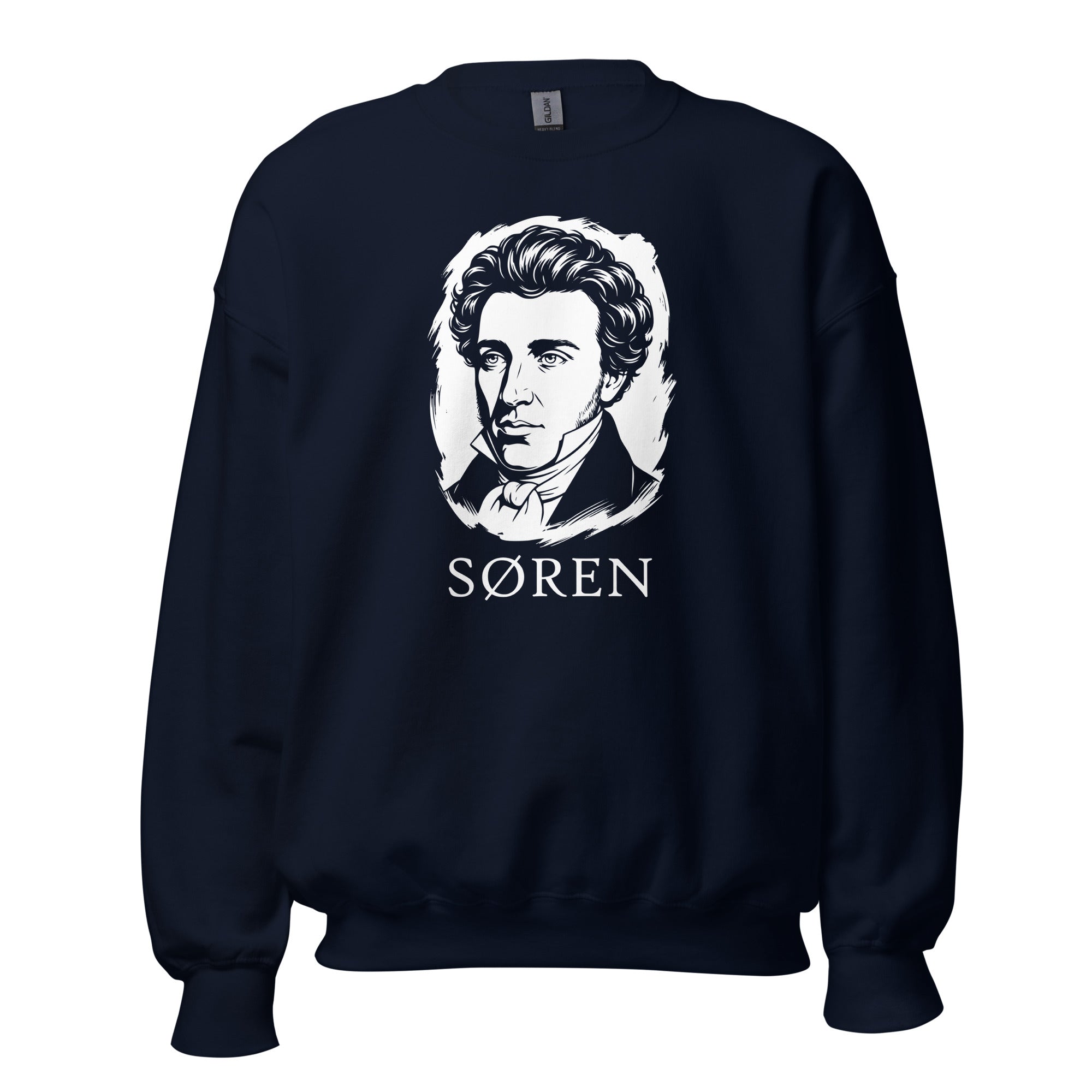 Soeren Kierkegaard Portrait - Sweatshirt - The Philosopher's Shirt