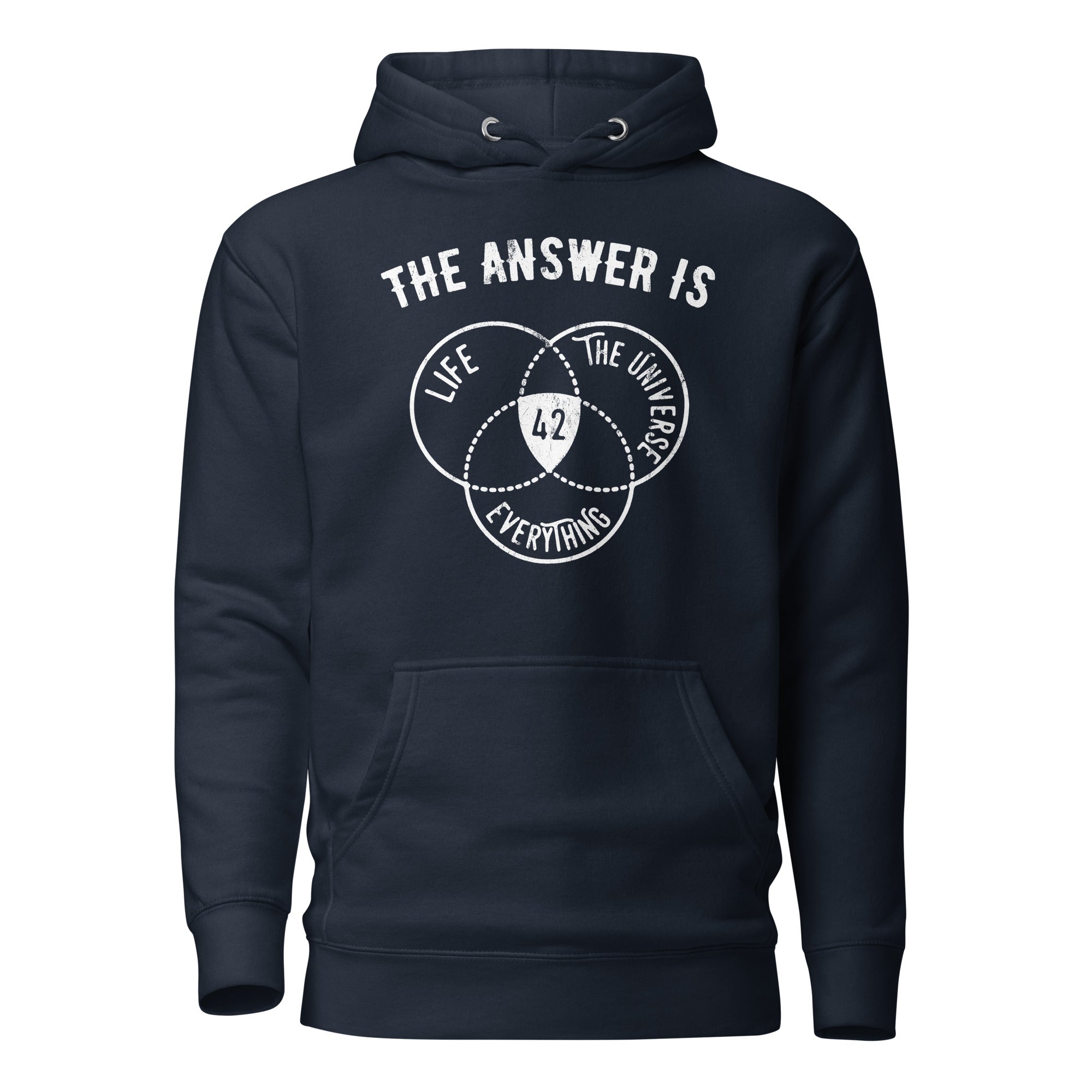 The Answer Is Always 42 - Premium Hoodie - Navy Blazer - The Philosopher's Shirt