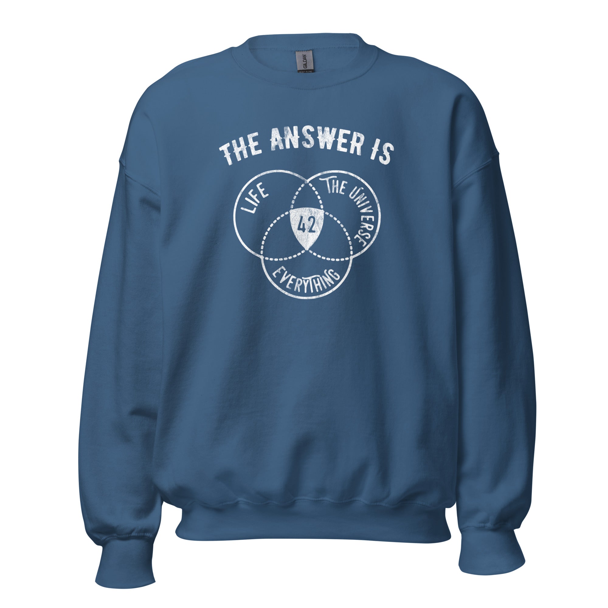 The Answer Is Always 42 - Sweatshirt - Indigo Blue - The Philosopher's Shirt