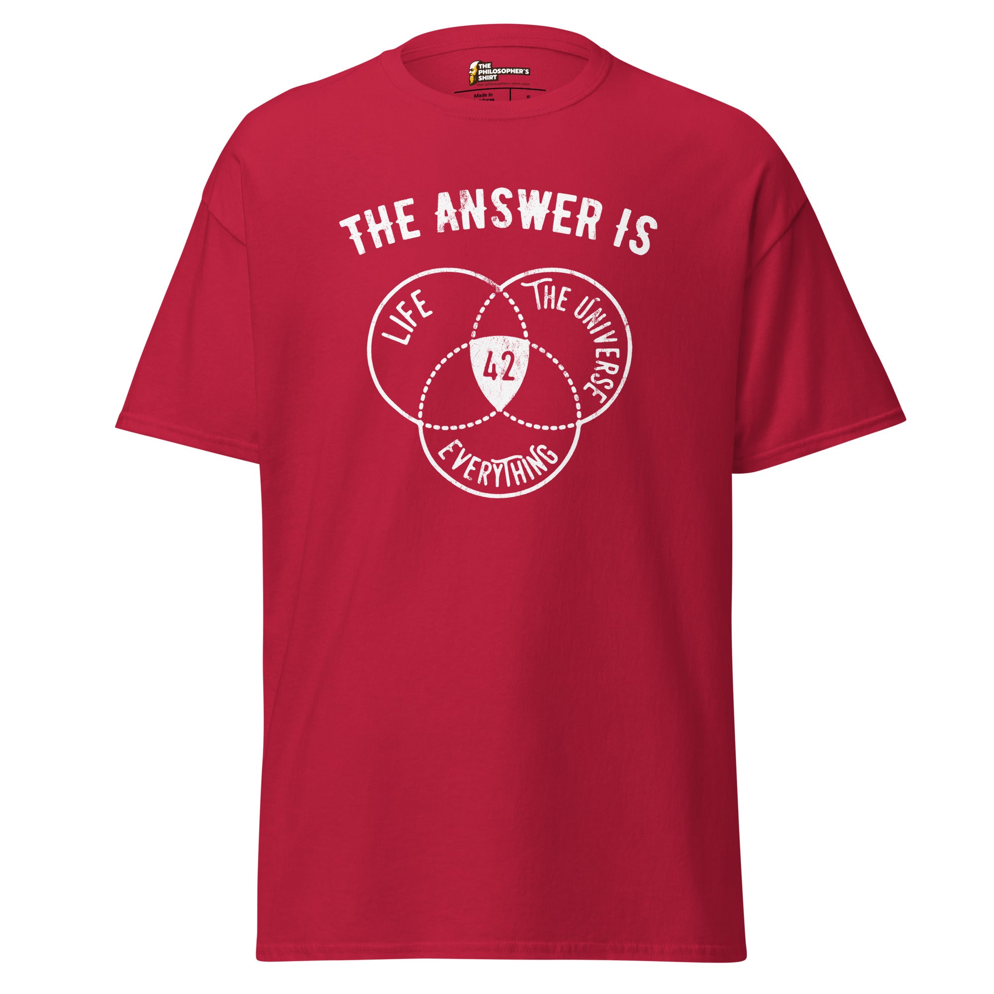 The Answer Is Always 42 - Unisex Classic T-Shirt - Cardinal - The Philosopher's Shirt