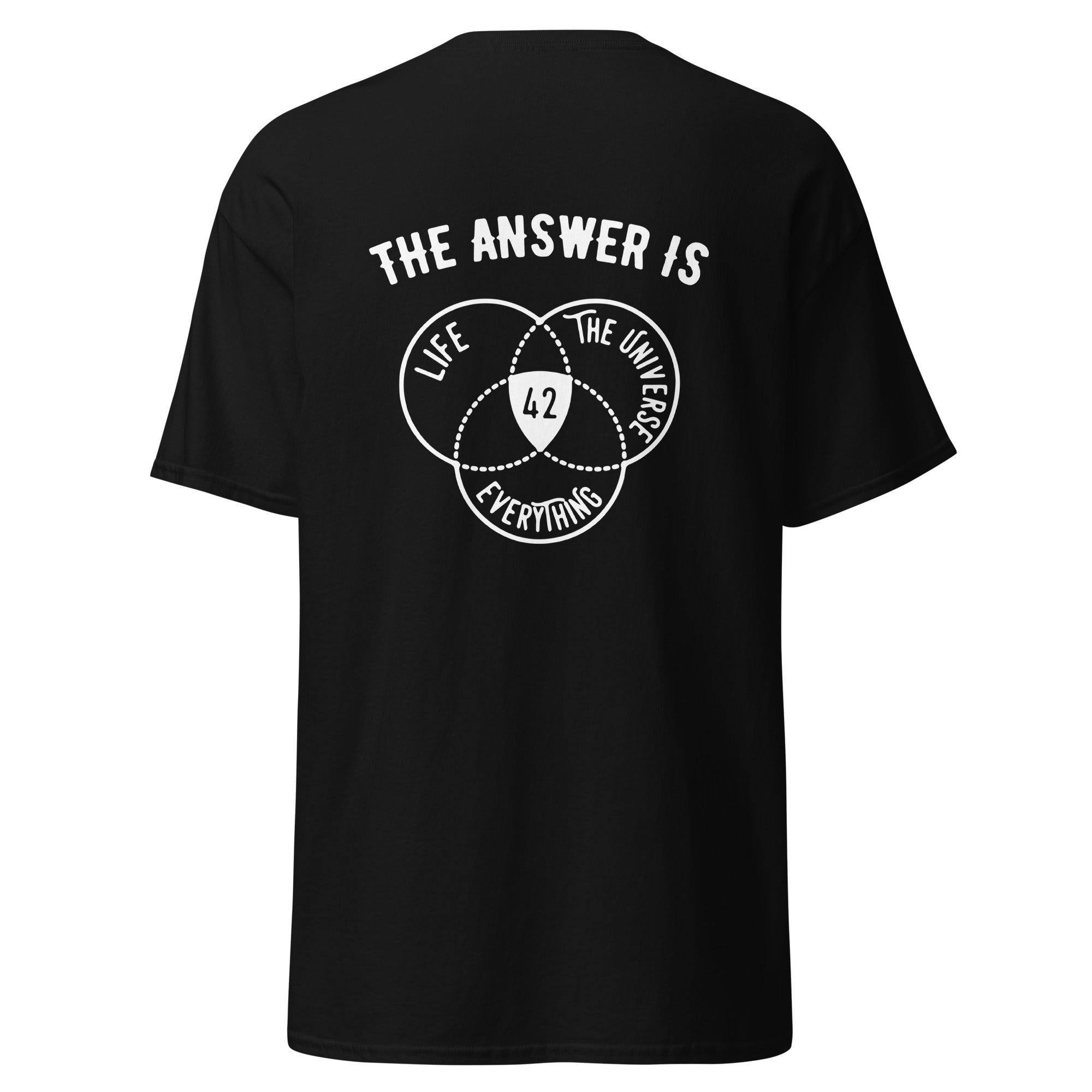 The Answer Is Always 42 - Back Print - Unisex Classic T-Shirt - The Philosopher's Shirt