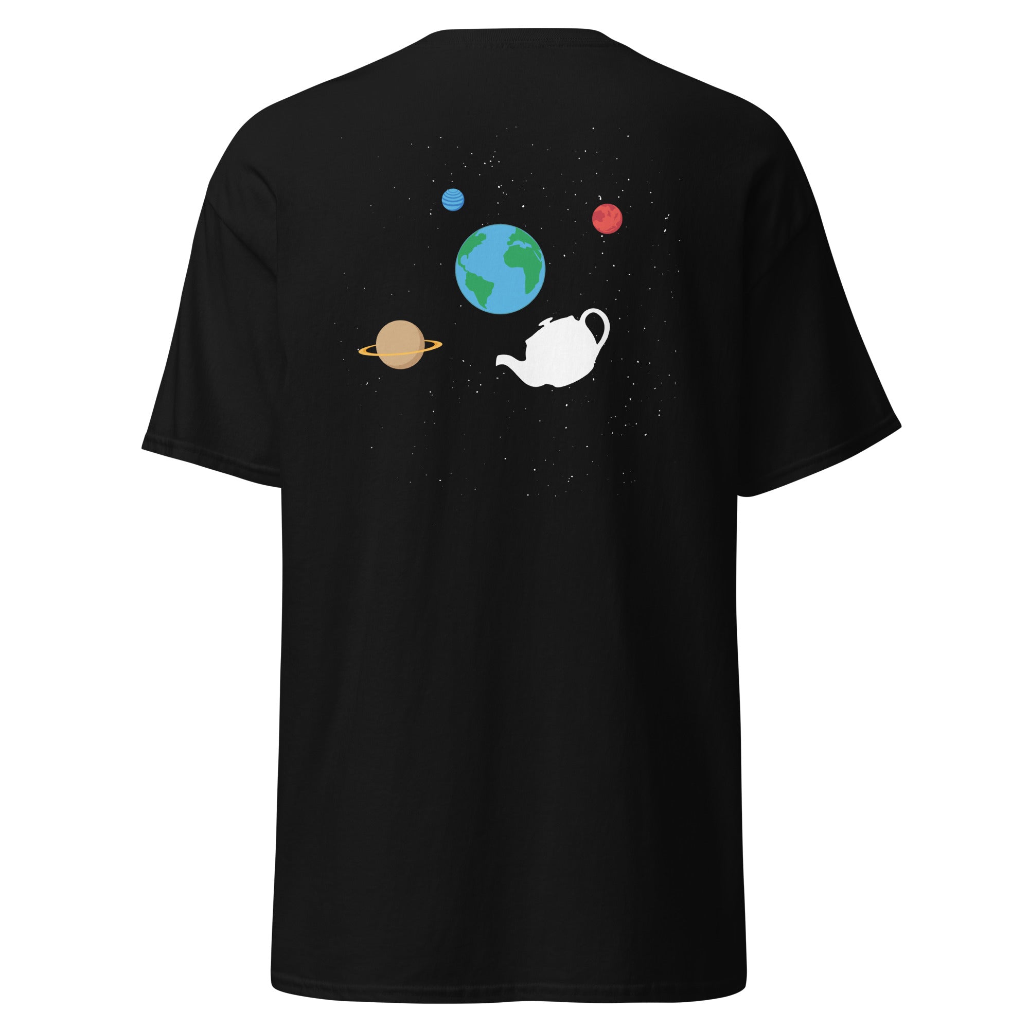Russell's Teapot Floating in Space - Back Print - Unisex Classic T-Shirt - The Philosopher's Shirt