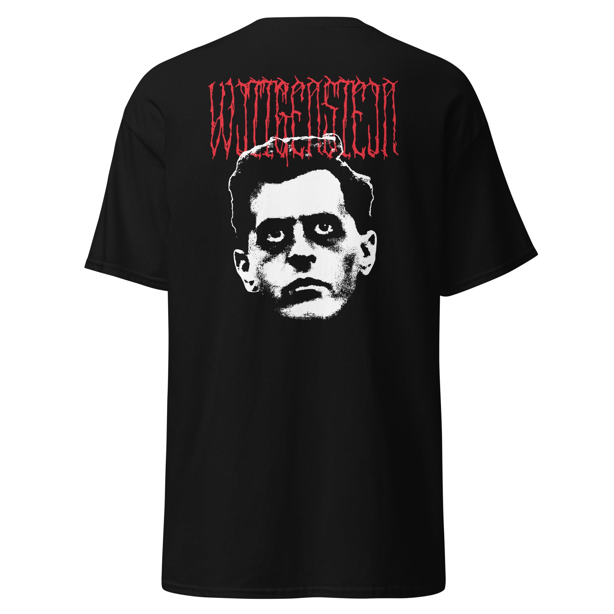 Metal Philosophers - Wittgenstein - Back Print - Unisex Classic T-Shirt - The Philosopher's Shirt
