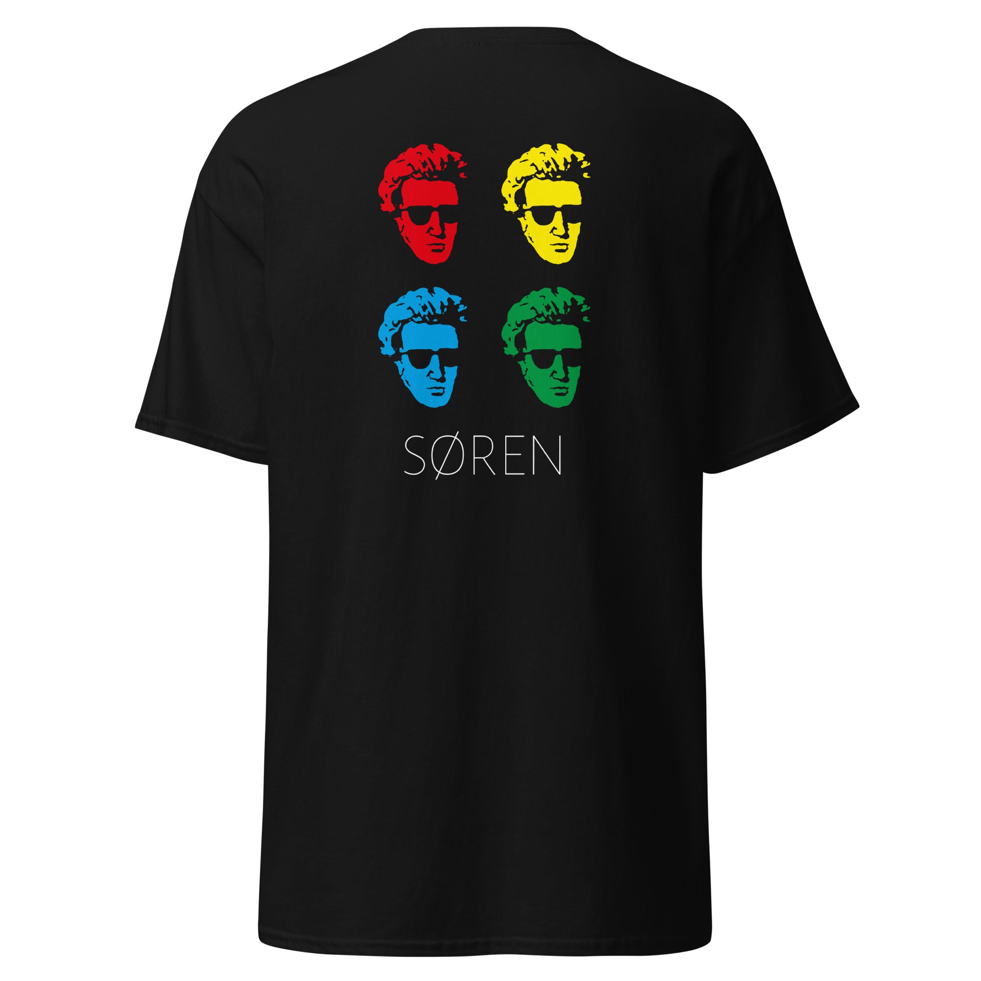 Soeren Kierkegaard Pop Art - Back Print - Unisex Classic T-Shirt - The Philosopher's Shirt