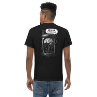 Brain in a vat asking AI - Back Print - Unisex Classic T-Shirt - Black / S