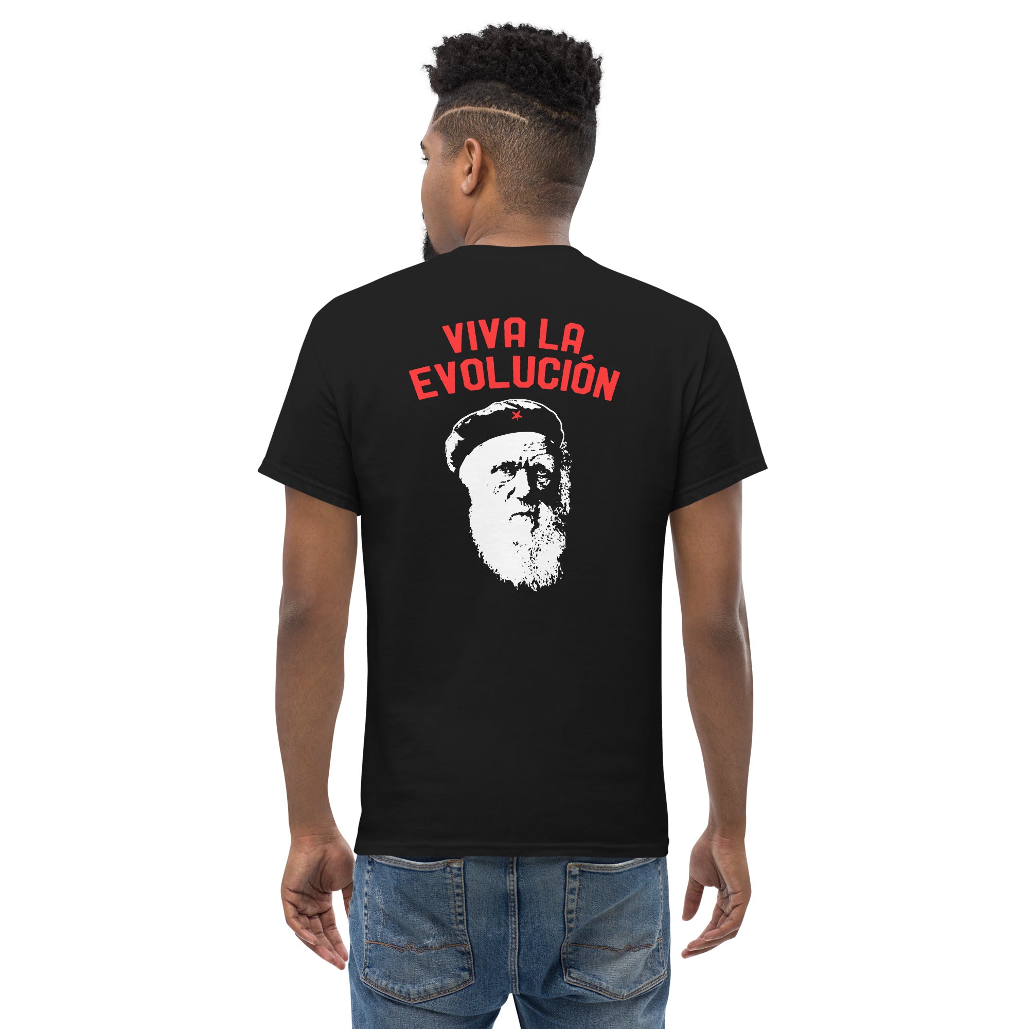 Darwin - Viva la Evolucion - Back Print - Unisex Classic T-Shirt - The Philosopher's Shirt