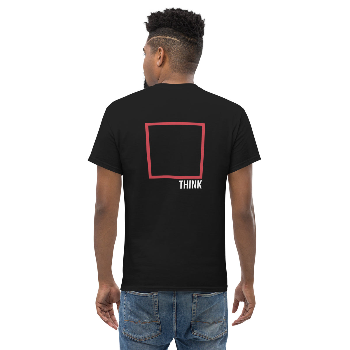 Think Outside The Box - Back Print - Unisex Classic T-Shirt - The Philosopher's Shirt