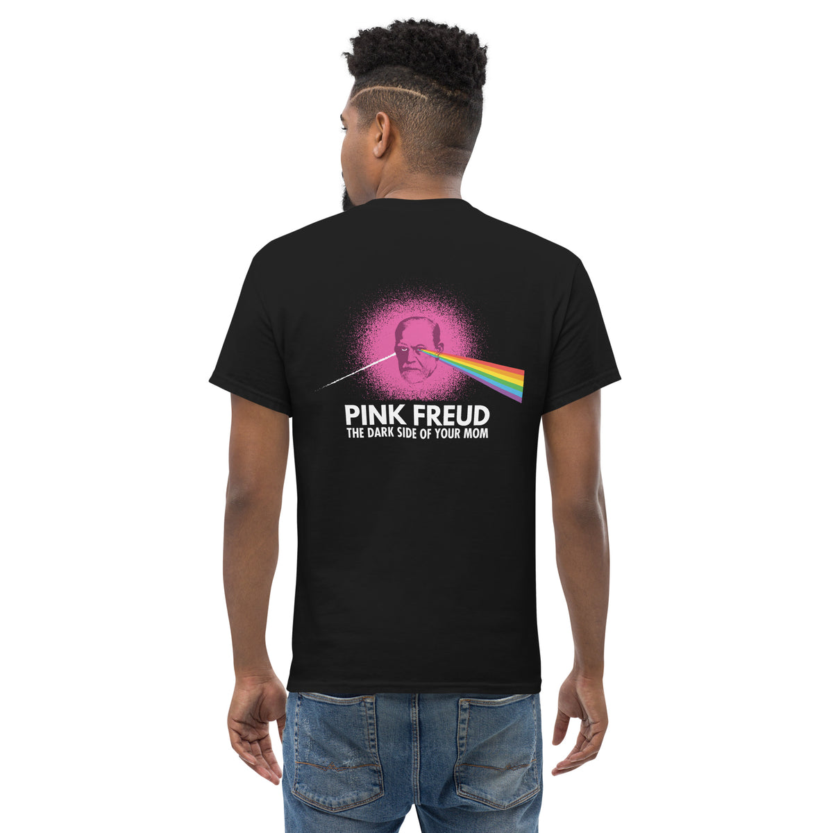 Pink Freud - The Dark Side Of Your Mom - Back Print - Unisex Classic T-Shirt - The Philosopher's Shirt