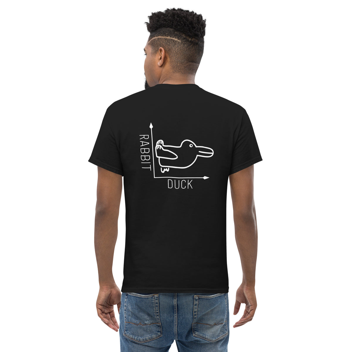 Rabbit-Duck Illusion - Back Print - Unisex Classic T-Shirt - The Philosopher's Shirt