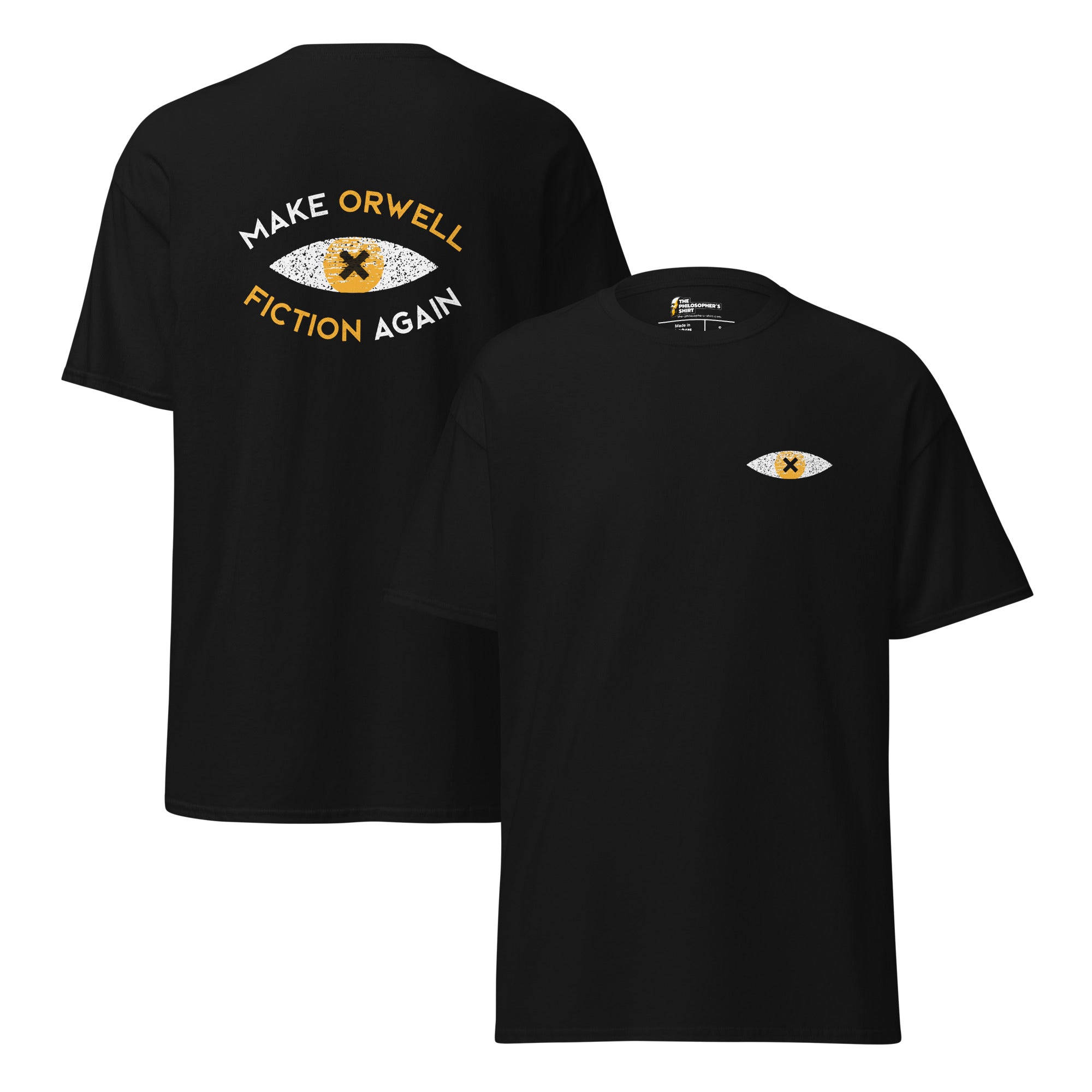 Make Orwell Fiction Again: Recon Eye - Front & Back Print - Unisex Classic T-Shirt - The Philosopher's Shirt