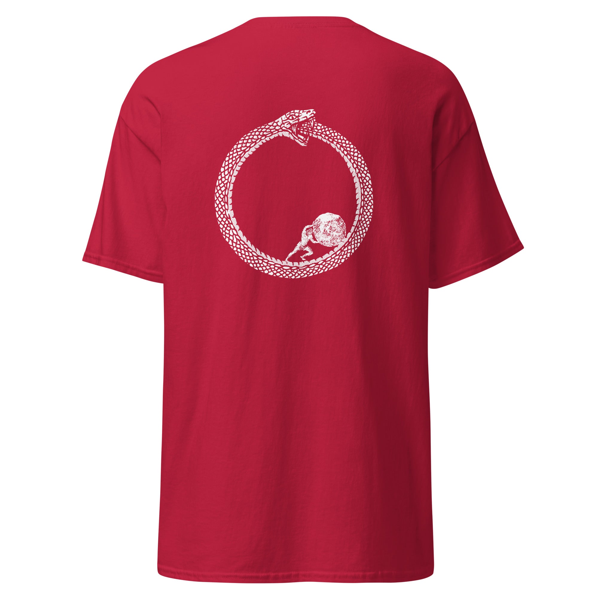 Sisyphus in Ouroboros - Back Print - Unisex Classic T-Shirt - The Philosopher's Shirt