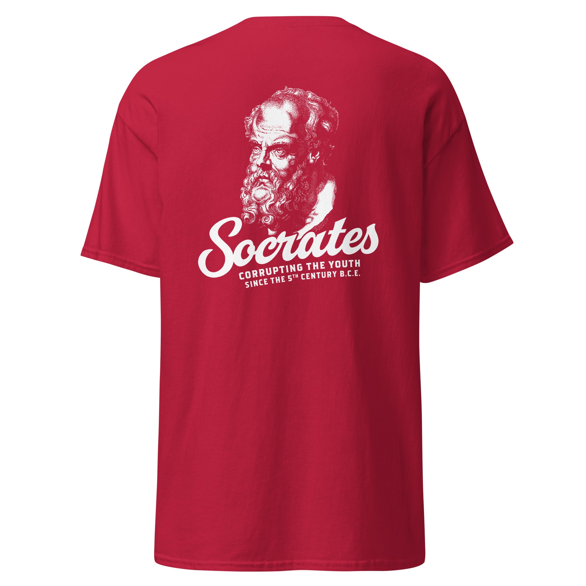 Socrates - Corrupting the youth - Back Print - Unisex Classic T-Shirt - The Philosopher's Shirt