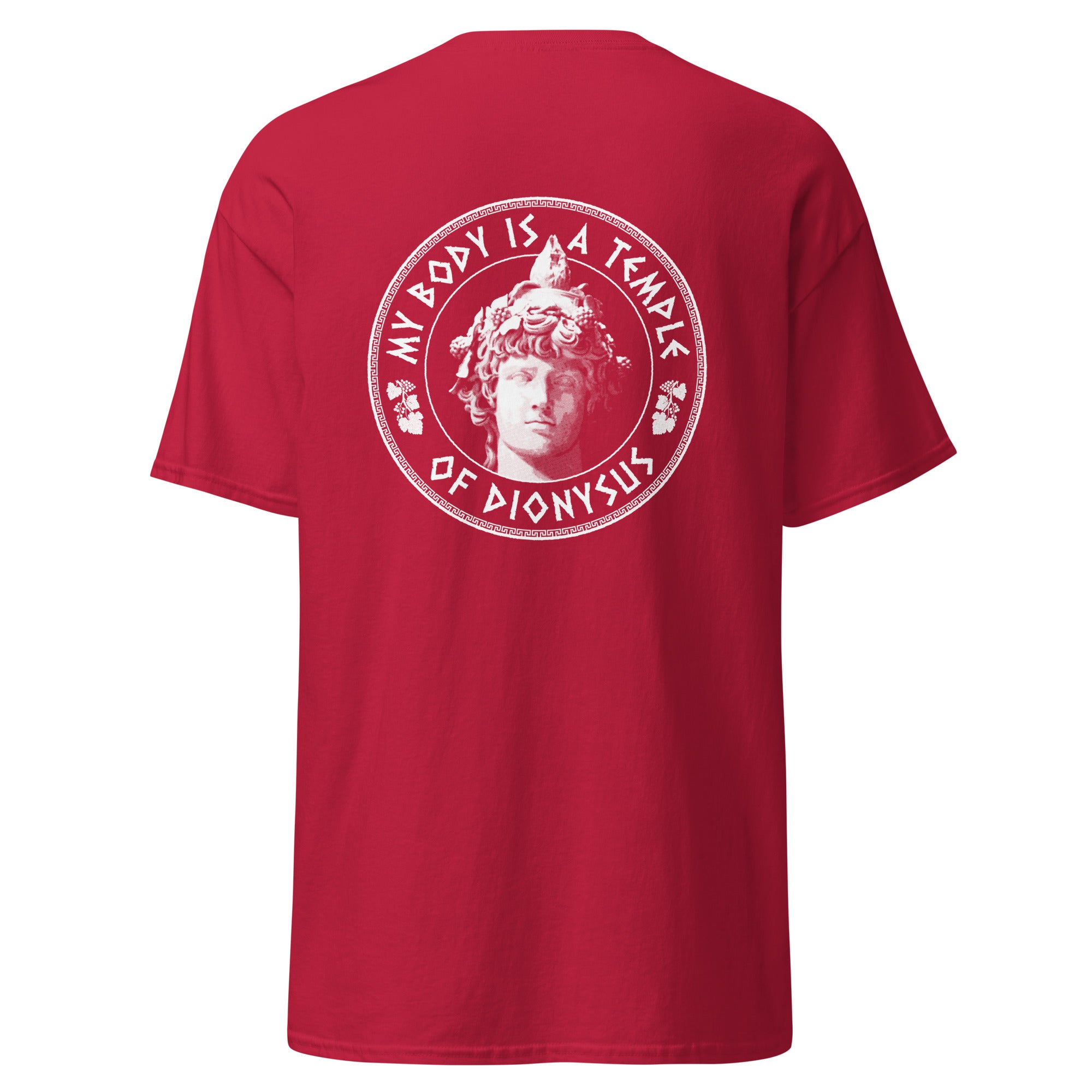 My Body Is A Temple Of Dionysos - Back Print - Unisex Classic T-Shirt - The Philosopher's Shirt