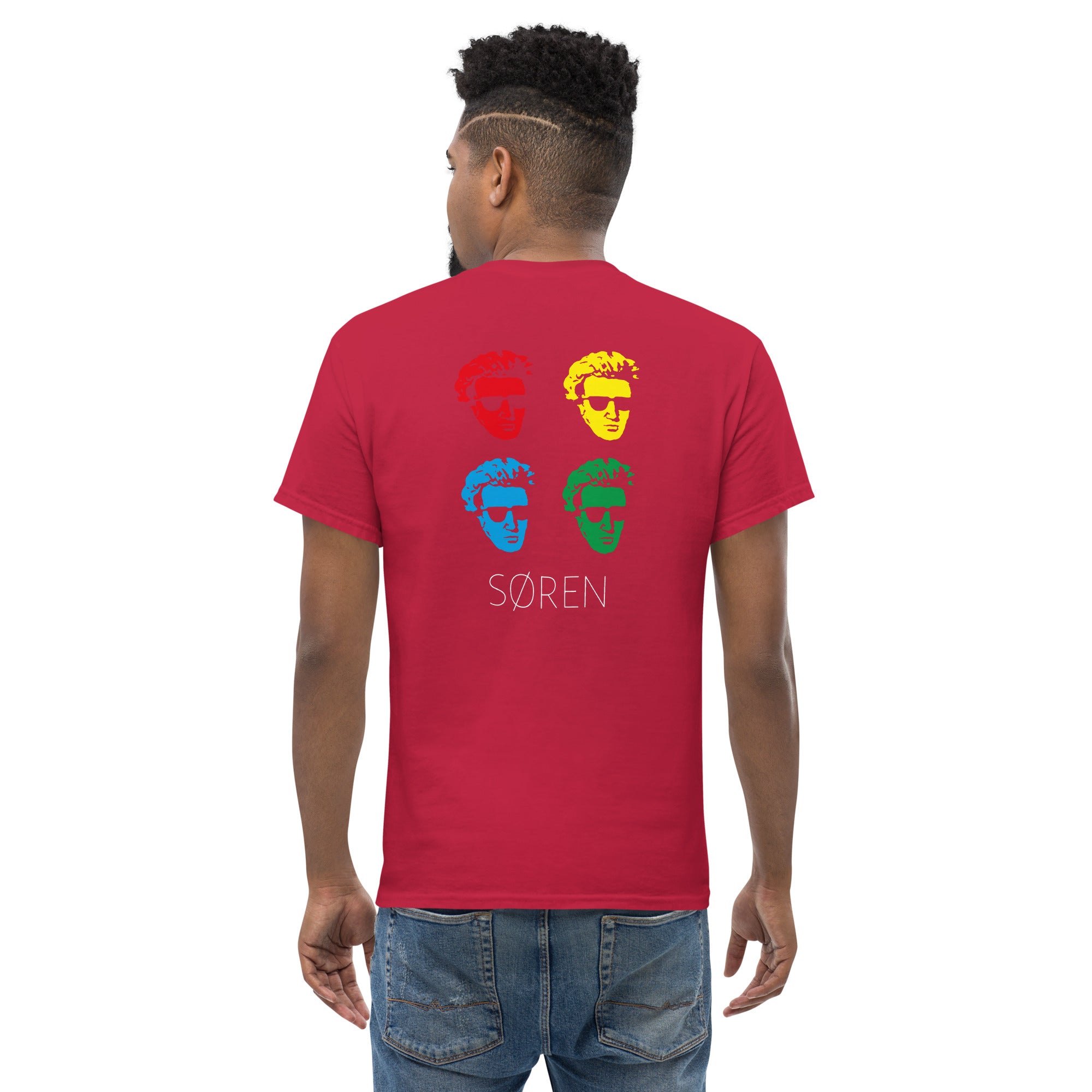 Soeren Kierkegaard Pop Art - Back Print - Unisex Classic T-Shirt - The Philosopher's Shirt